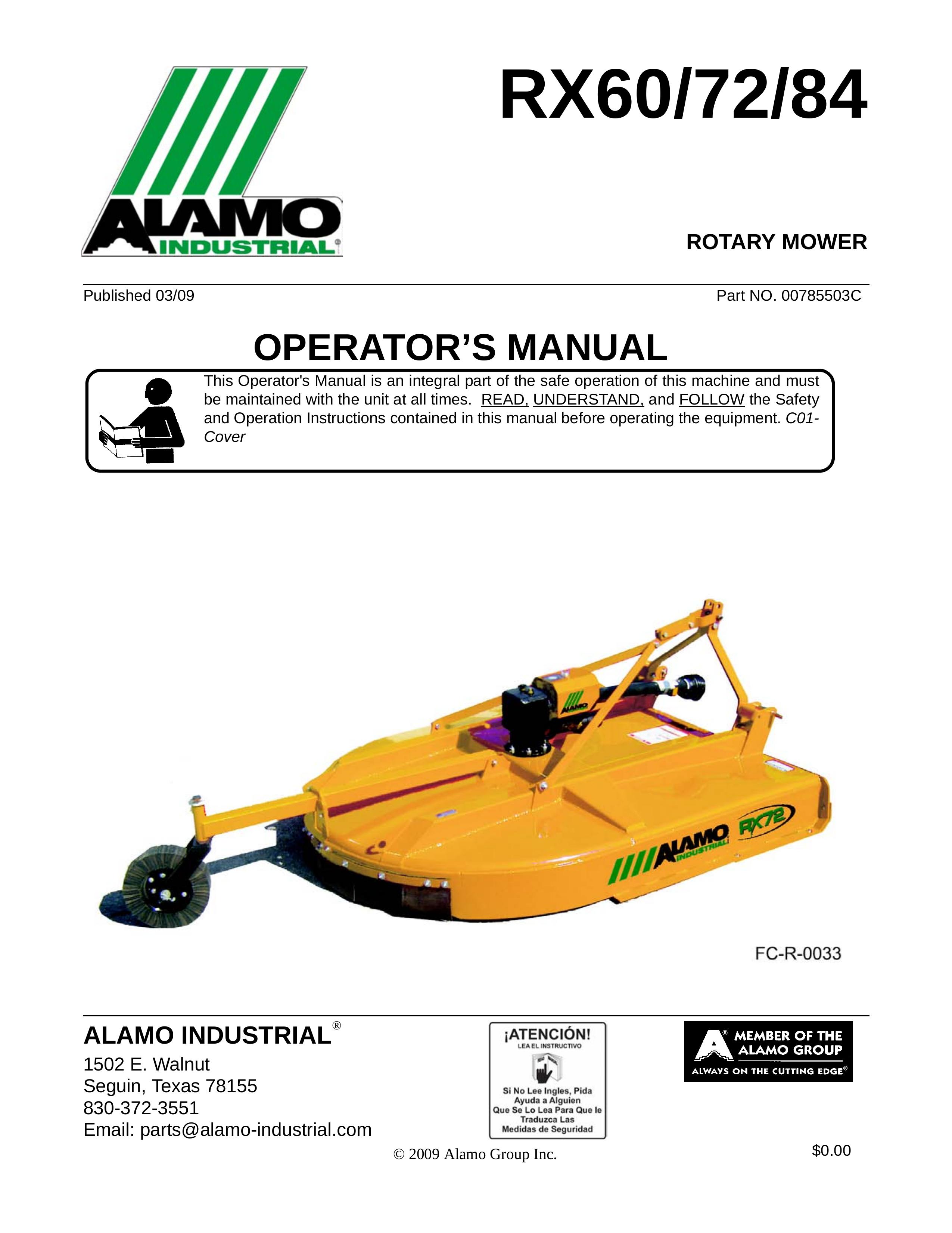 Alamo 00785503C Lawn Mower User Manual
