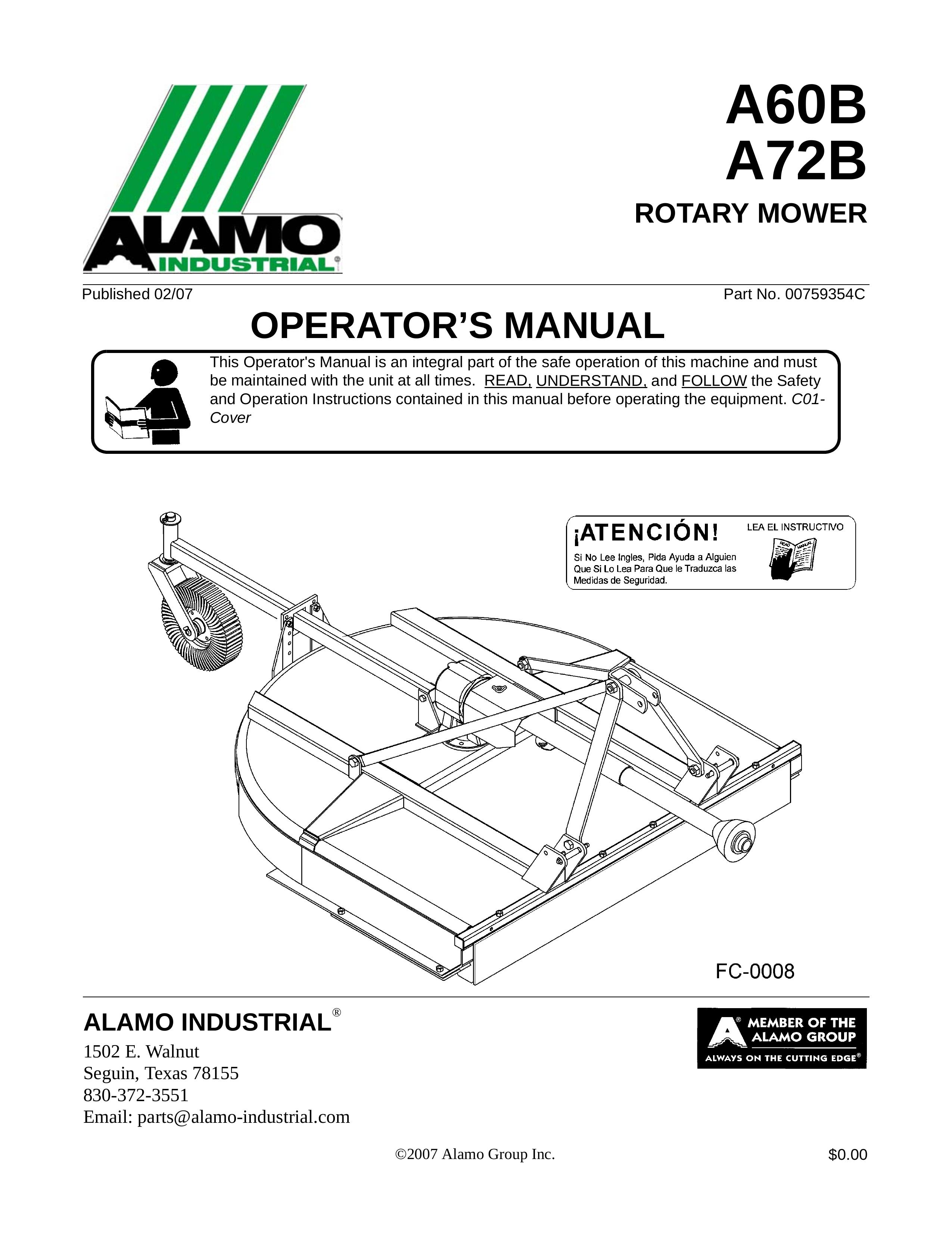 Alamo A60B Lawn Mower User Manual