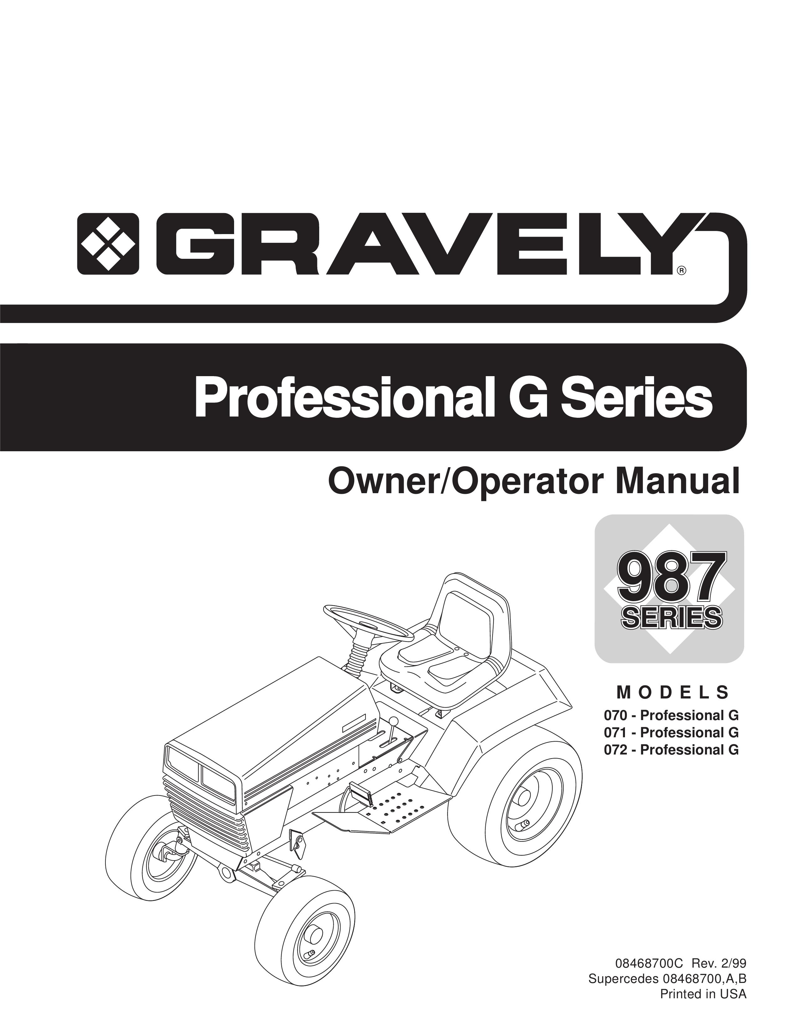 Ariens 070 - Professional G, 071 - Professional G, 072 - Professional G Lawn Mower User Manual