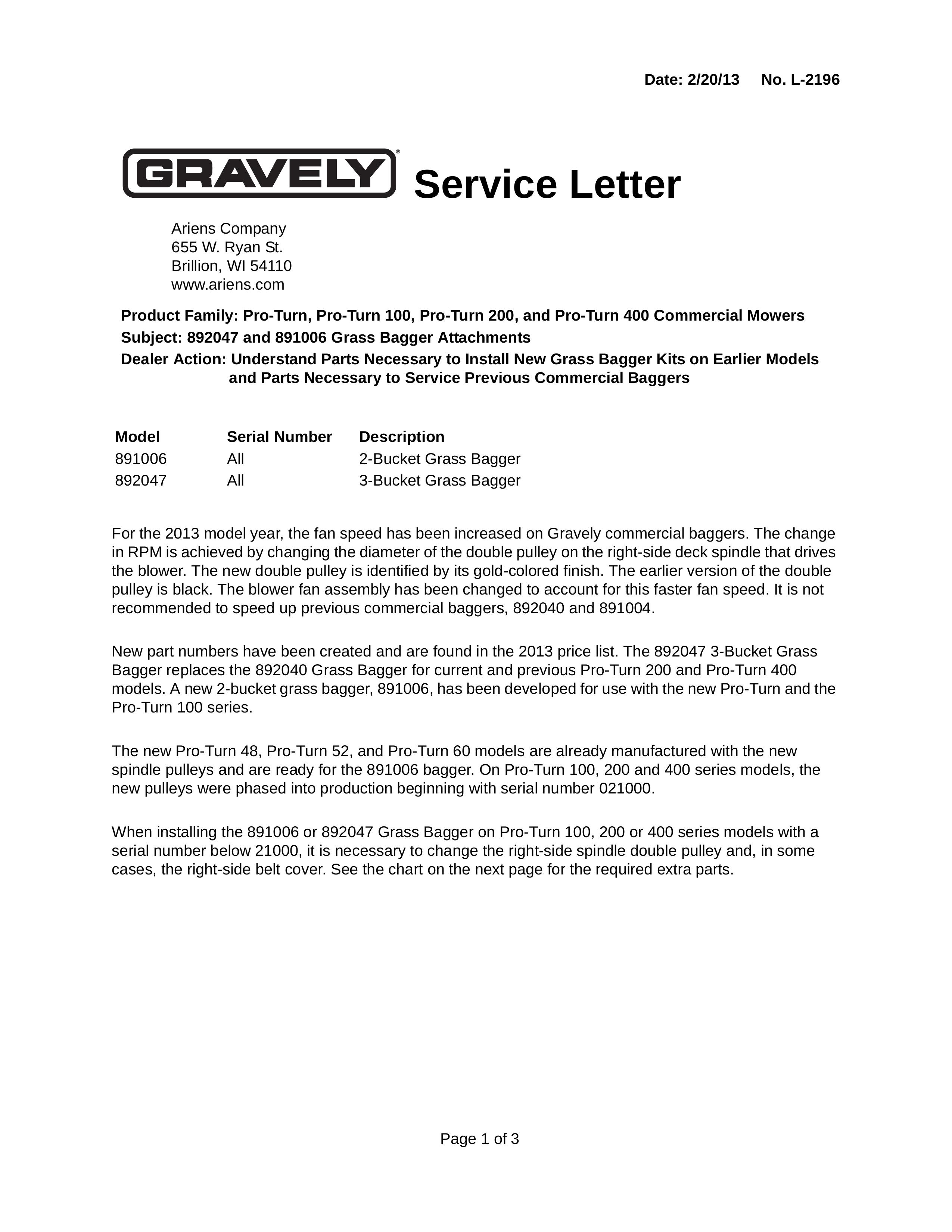 Ariens 892047 Lawn Mower User Manual