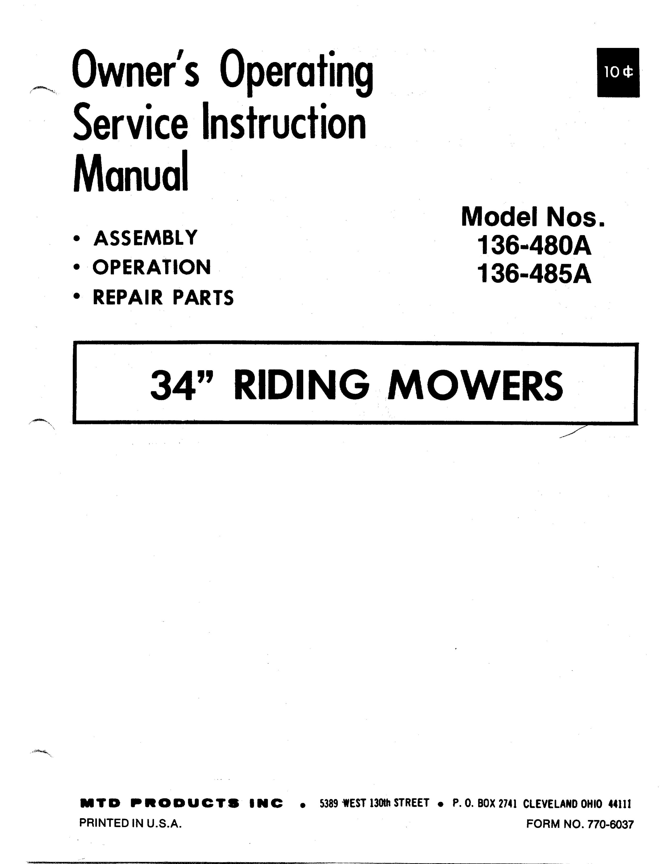 Asus 136-485A Lawn Mower User Manual
