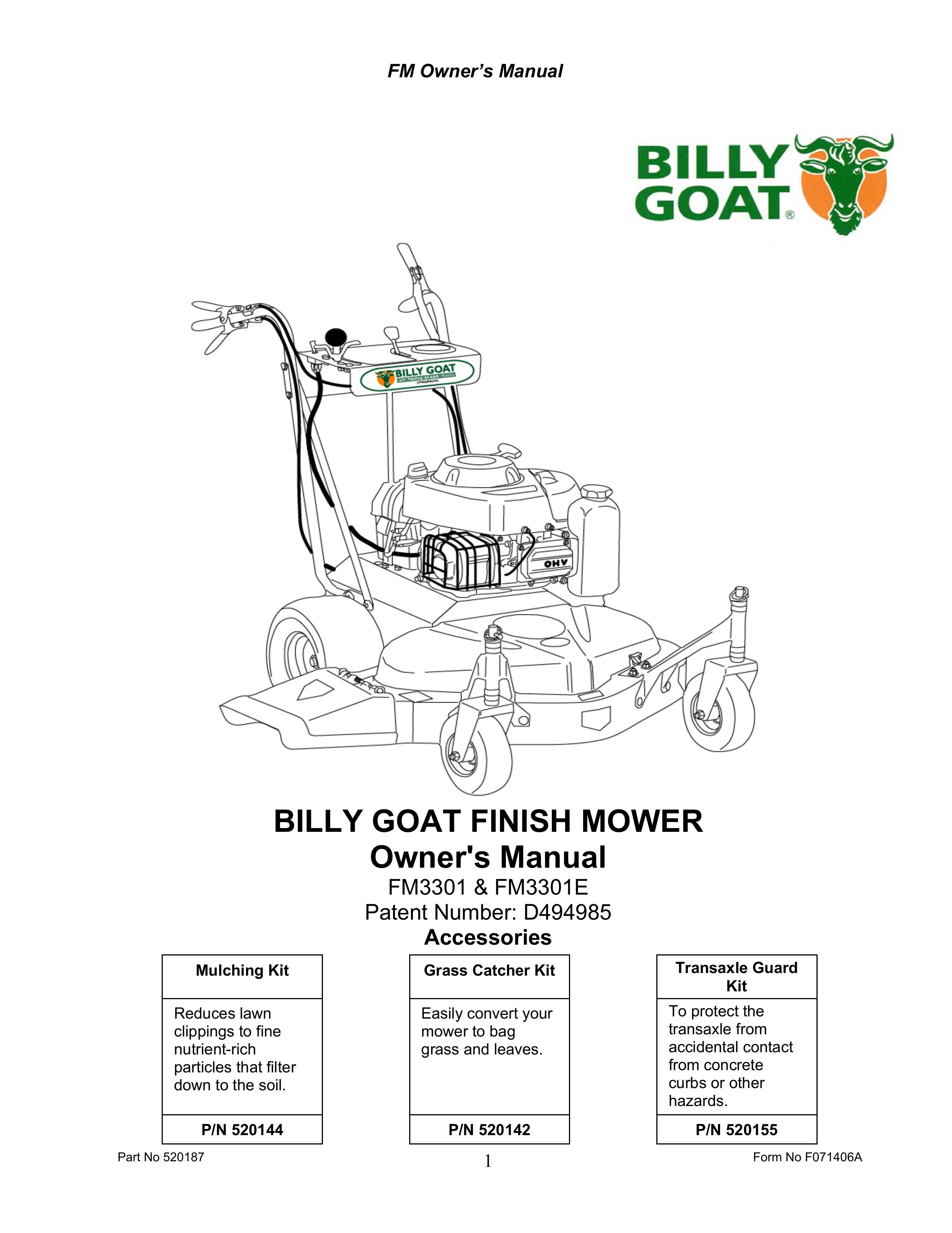 Billy Goat FM3301, FM3301E Lawn Mower User Manual