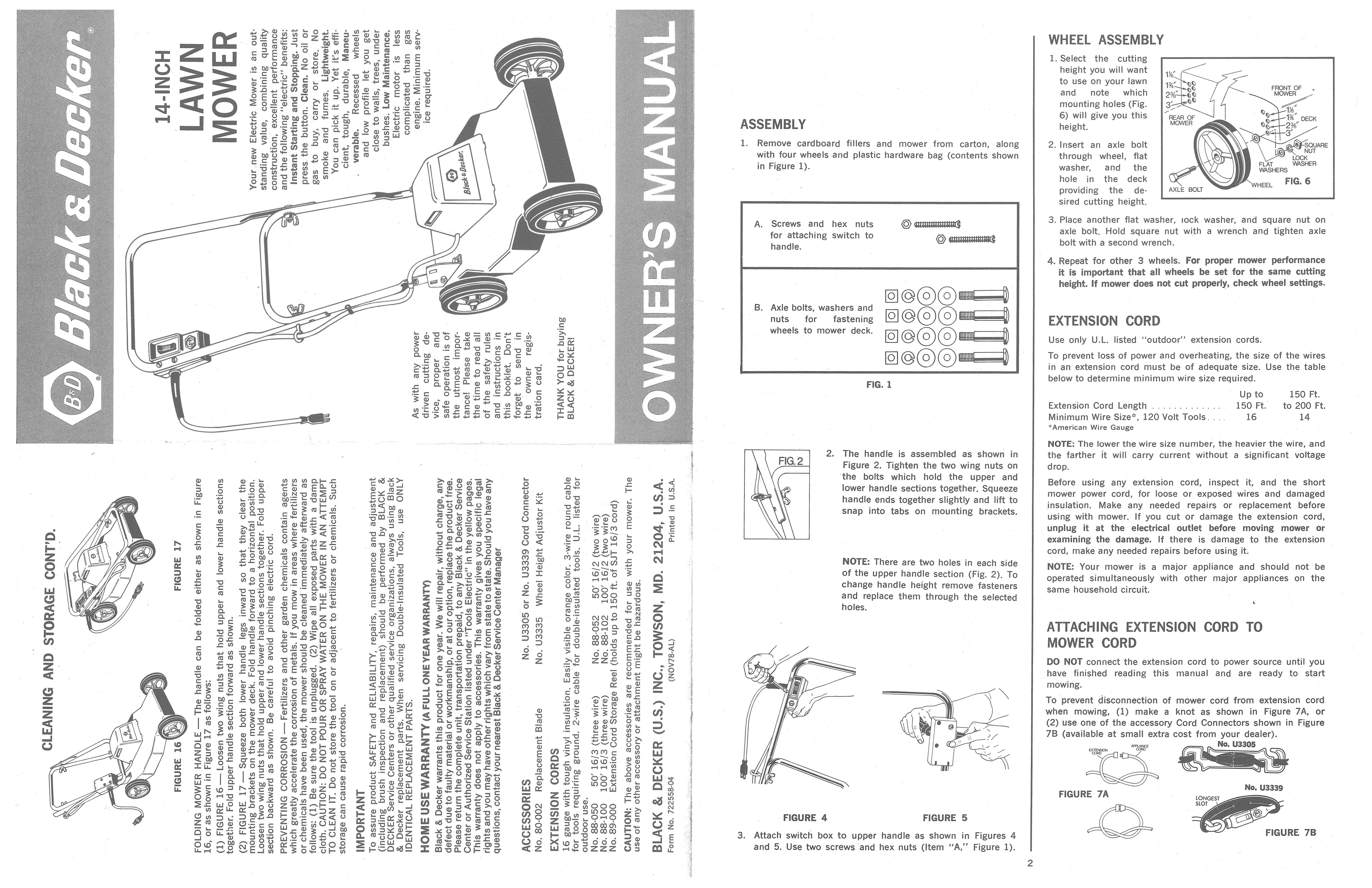 Black & Decker 722558-04 Lawn Mower User Manual