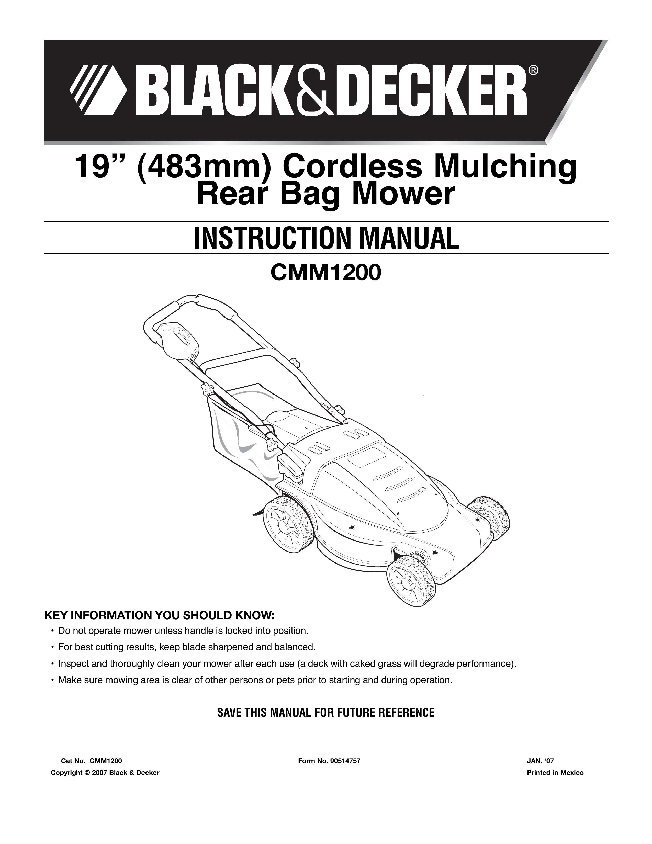 Black & Decker 90514757 Lawn Mower User Manual