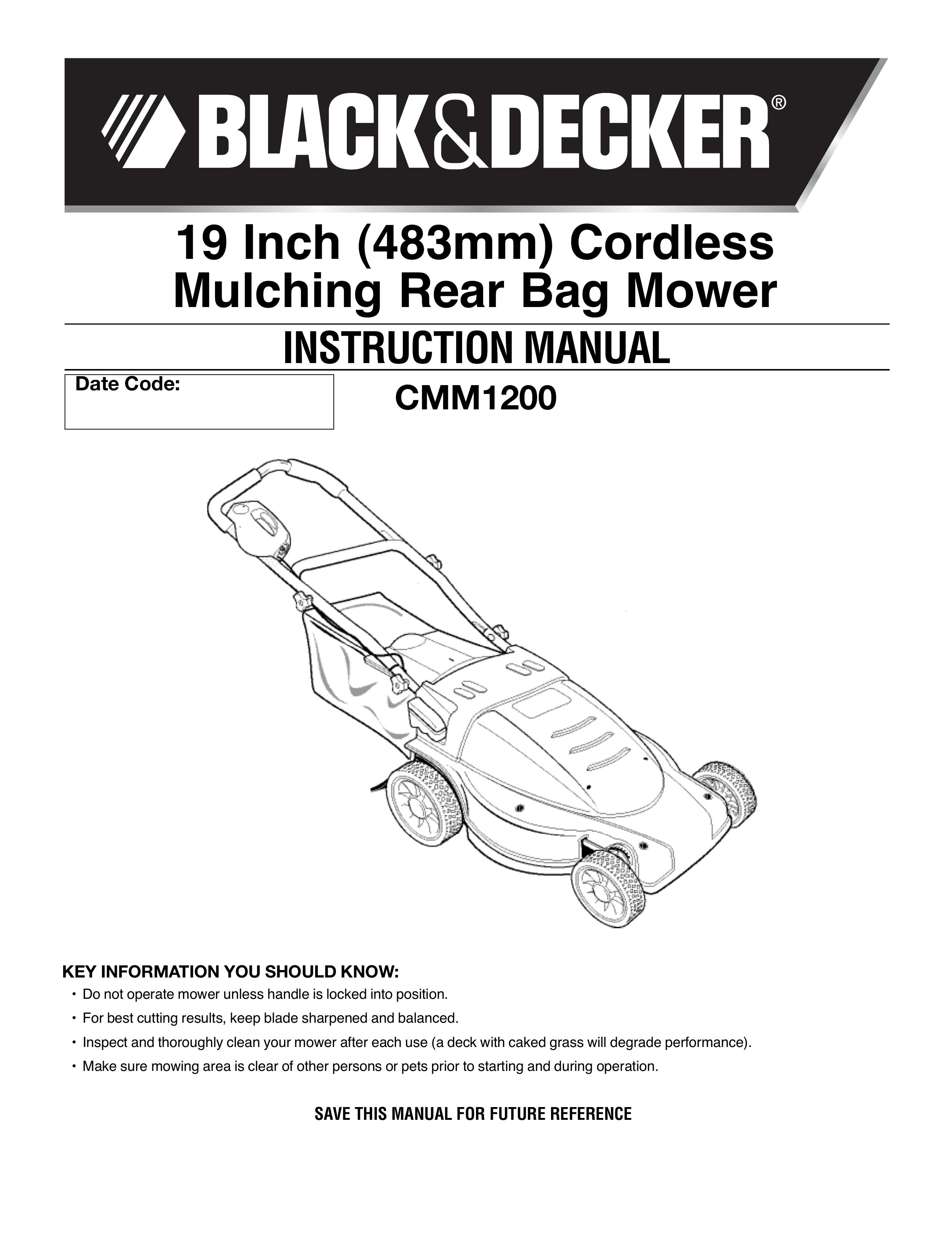 Black & Decker 90531291 Lawn Mower User Manual
