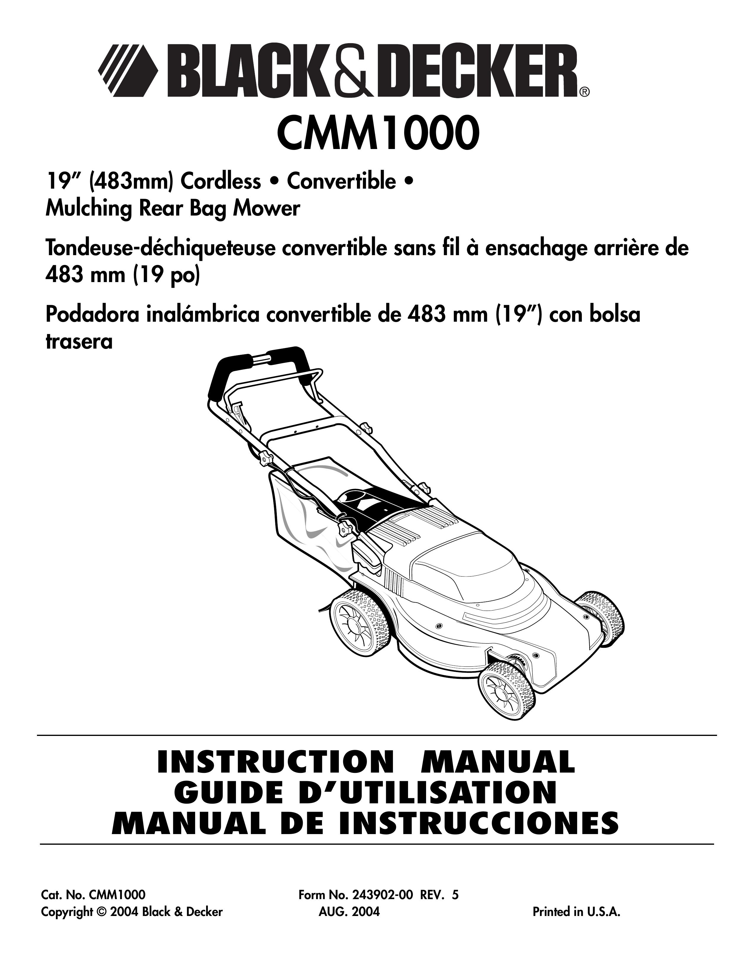 Black & Decker CMM1000 Lawn Mower User Manual