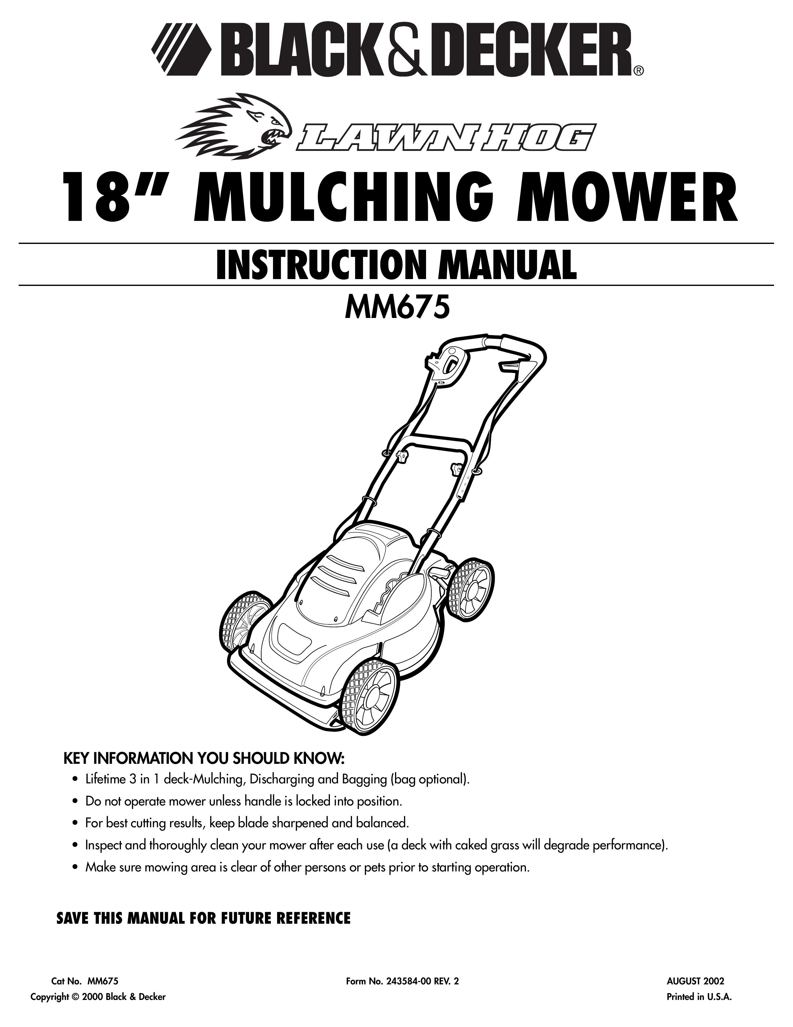 Black & Decker MM675 Lawn Mower User Manual