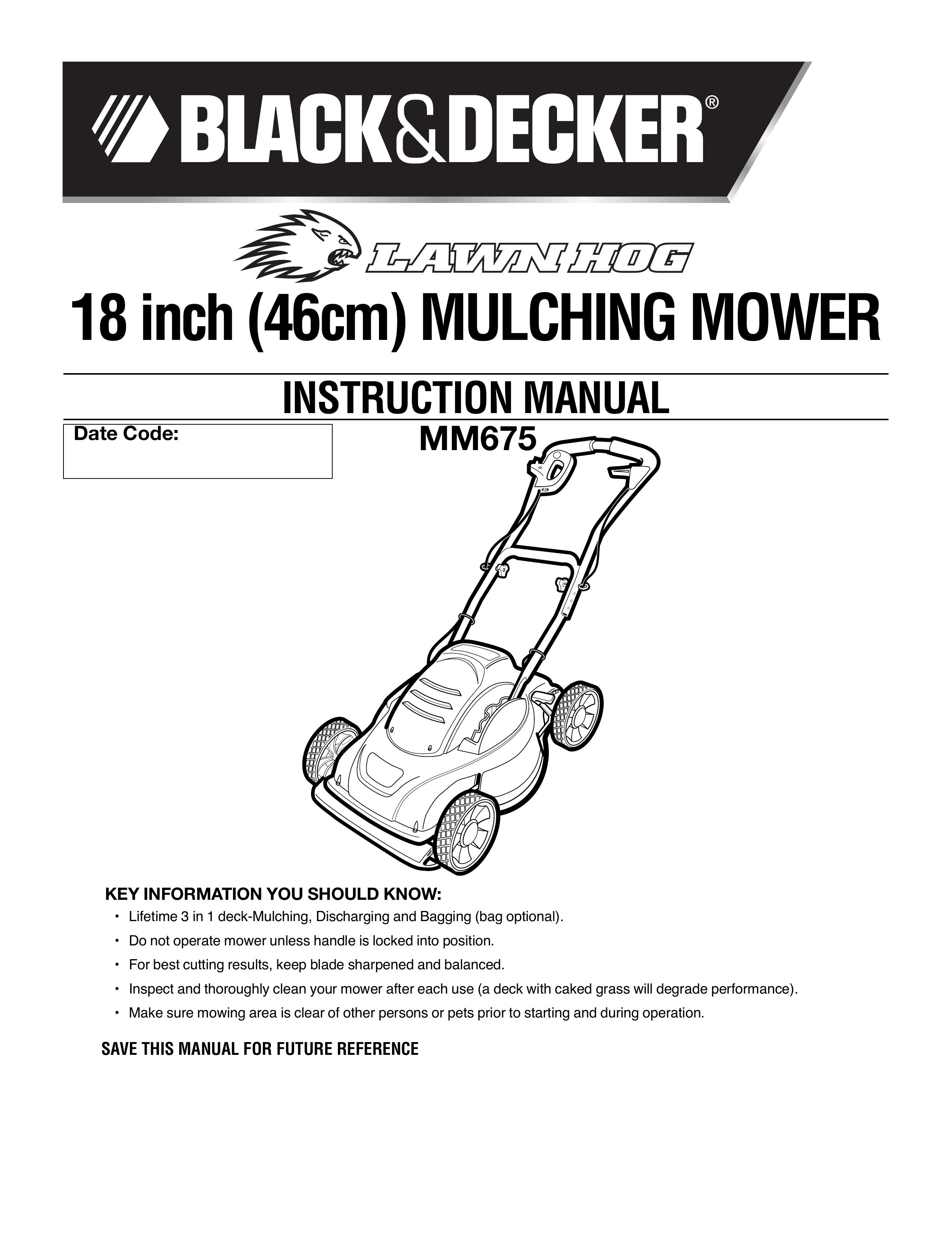 Black & Decker MM675 Lawn Mower User Manual