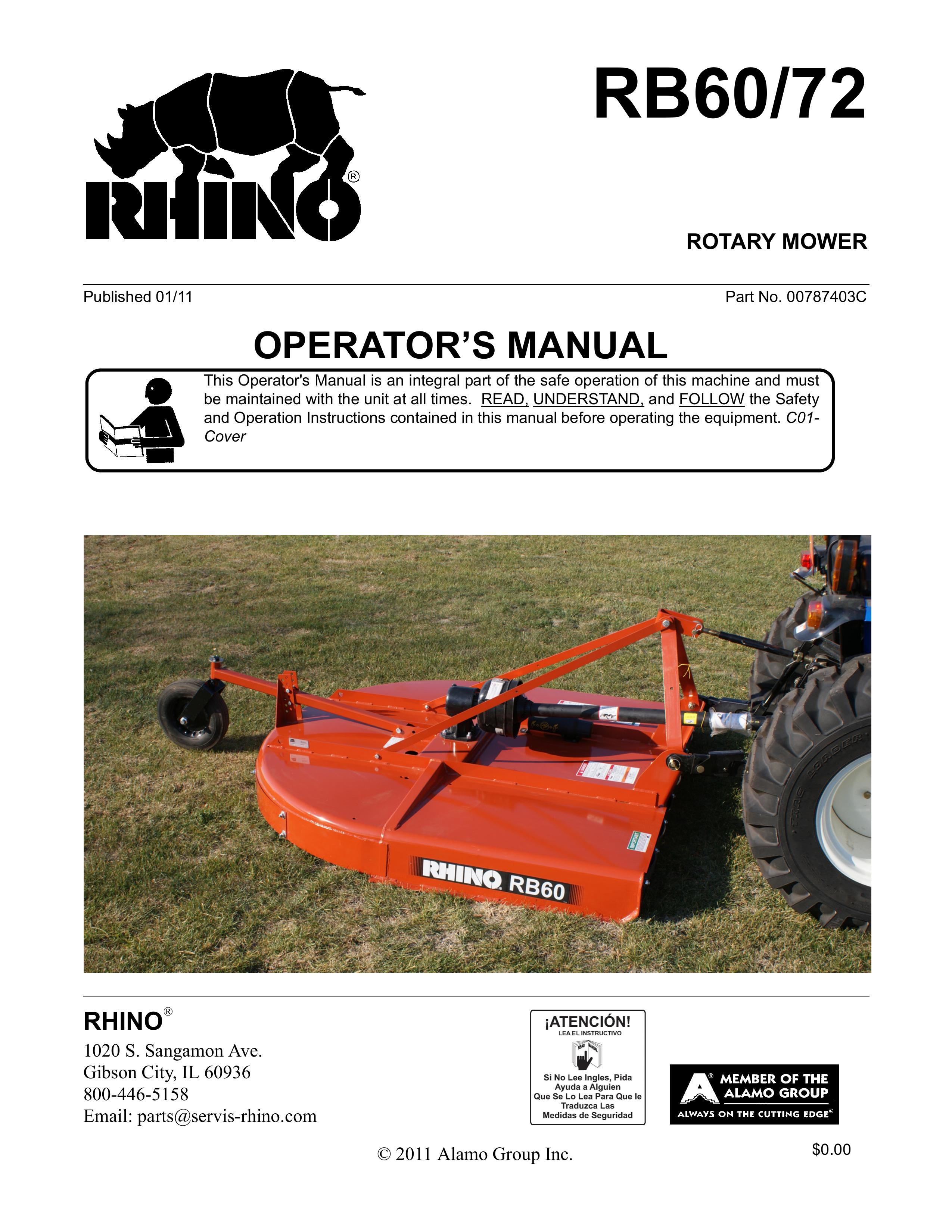 Blue Rhino RB60/72 Lawn Mower User Manual