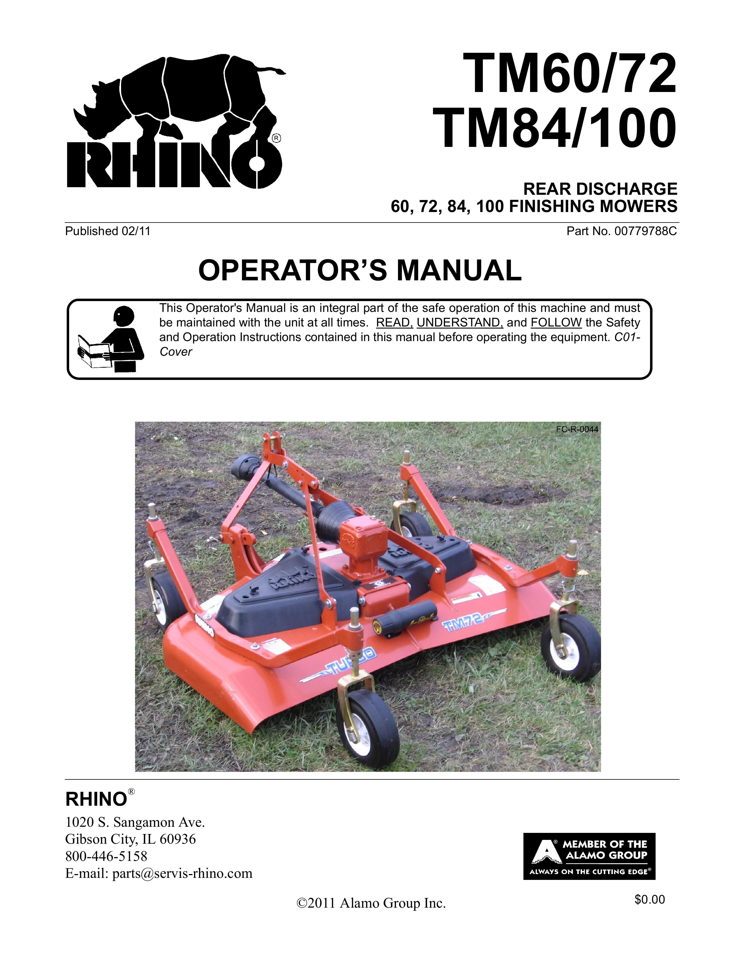 Blue Rhino TM72 Lawn Mower User Manual