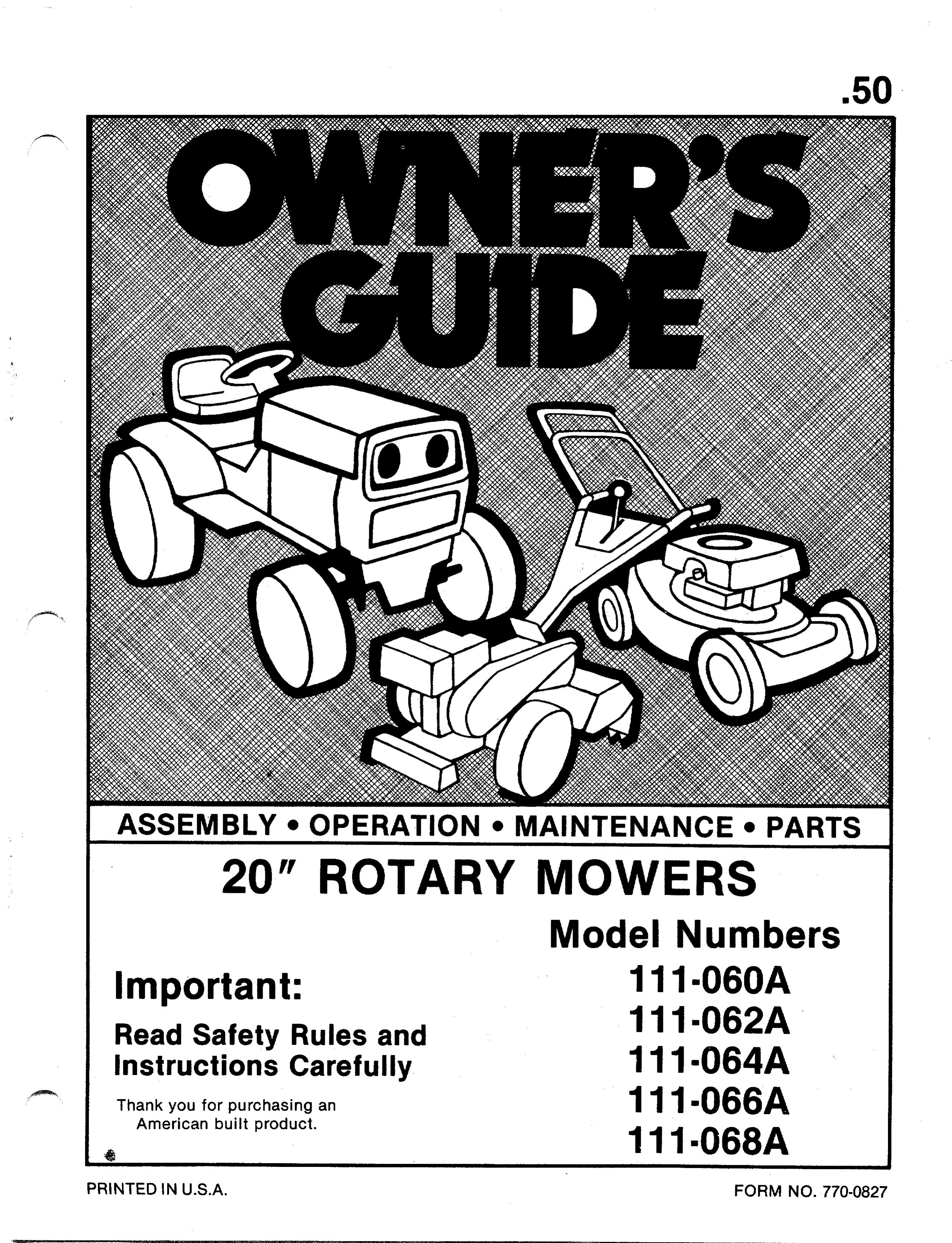 Bolens 111-064A Lawn Mower User Manual