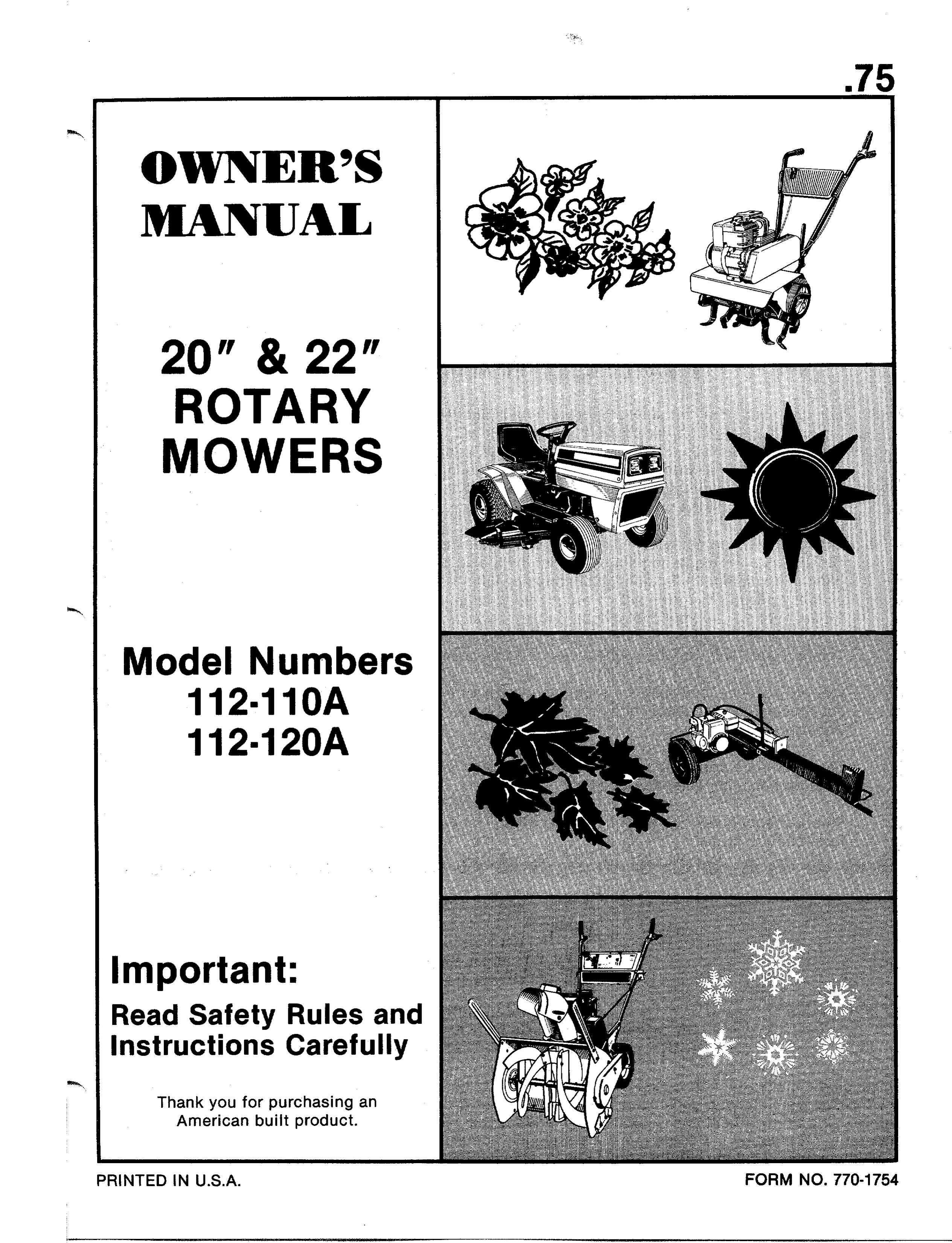 Bolens 112-120A Lawn Mower User Manual
