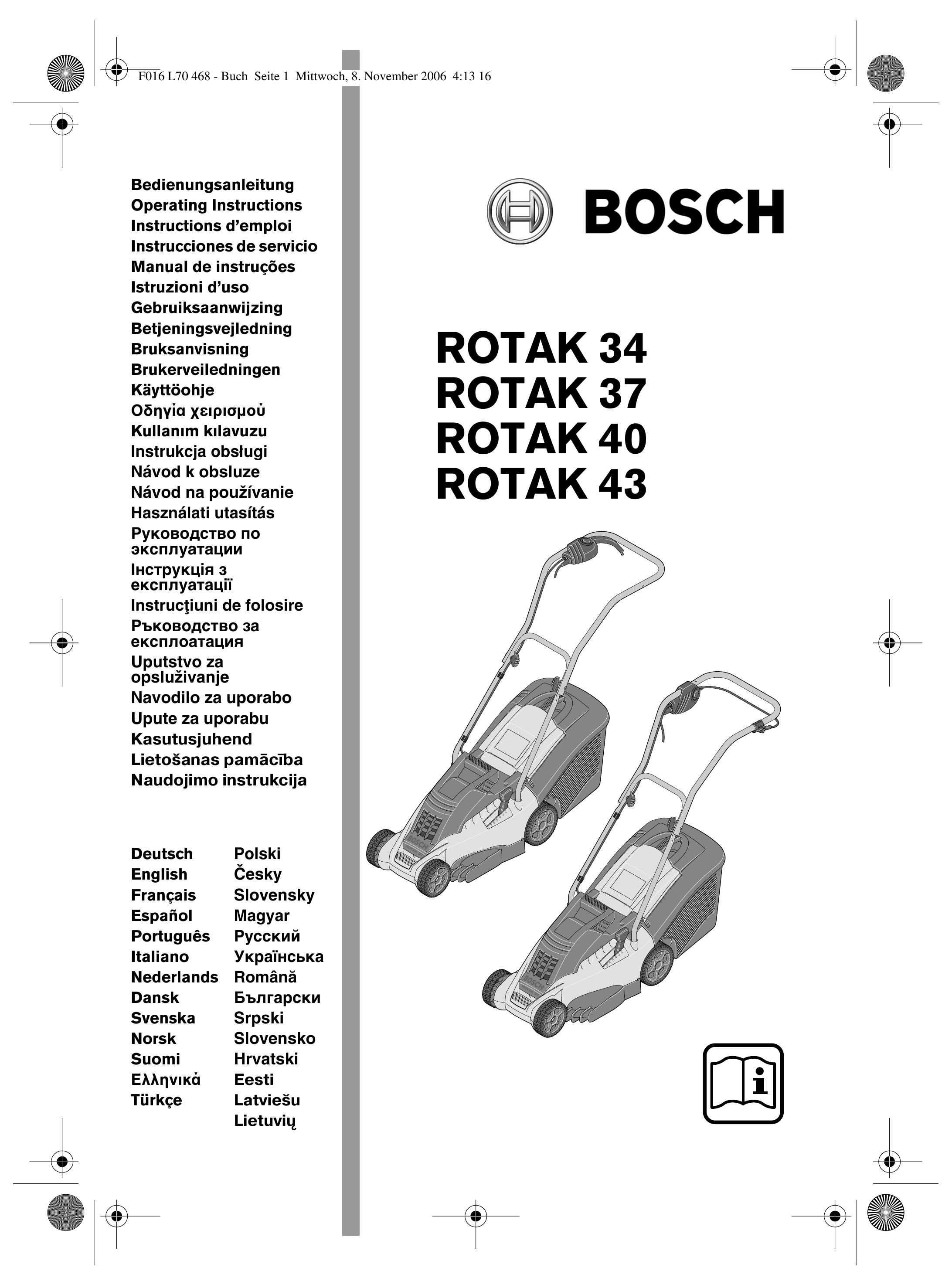 Bosch Appliances ROTAK 43 Lawn Mower User Manual