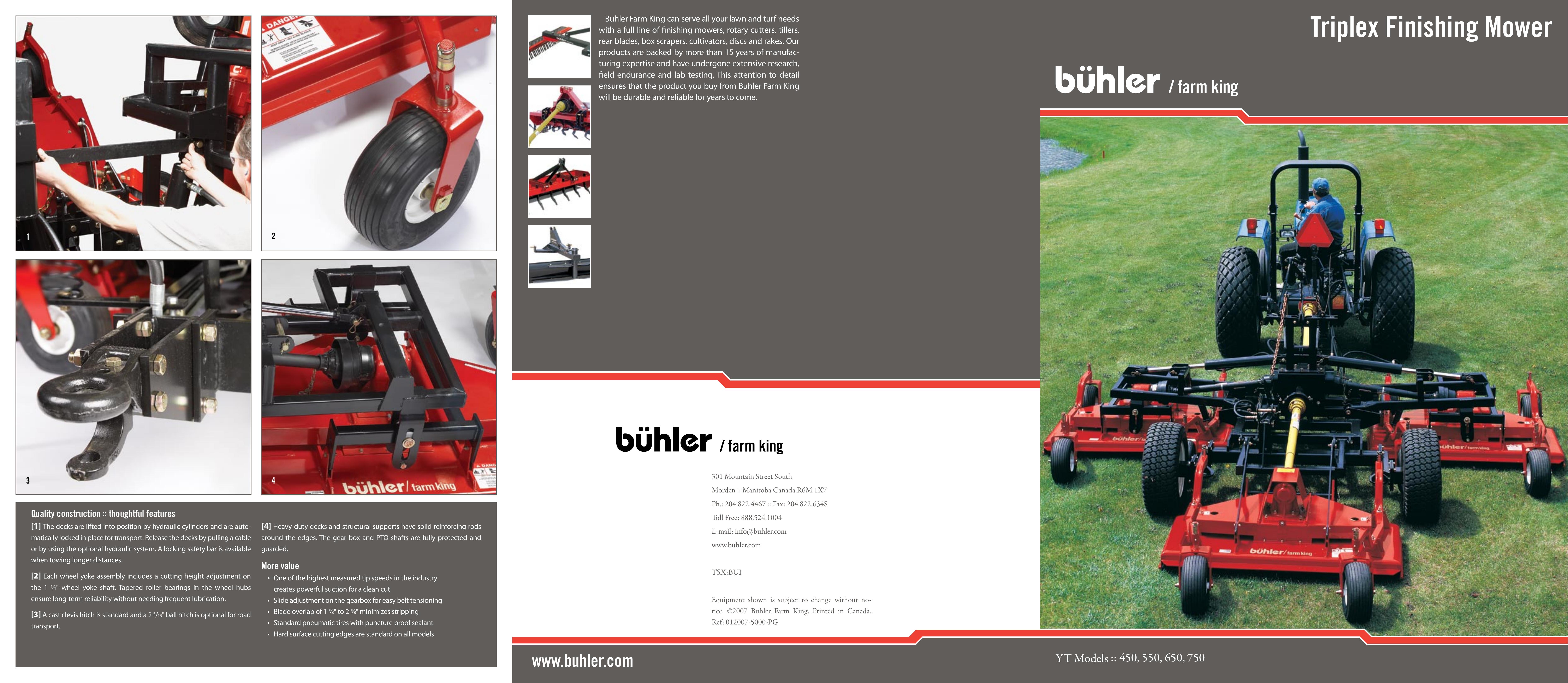 Buhler YT450 Lawn Mower User Manual