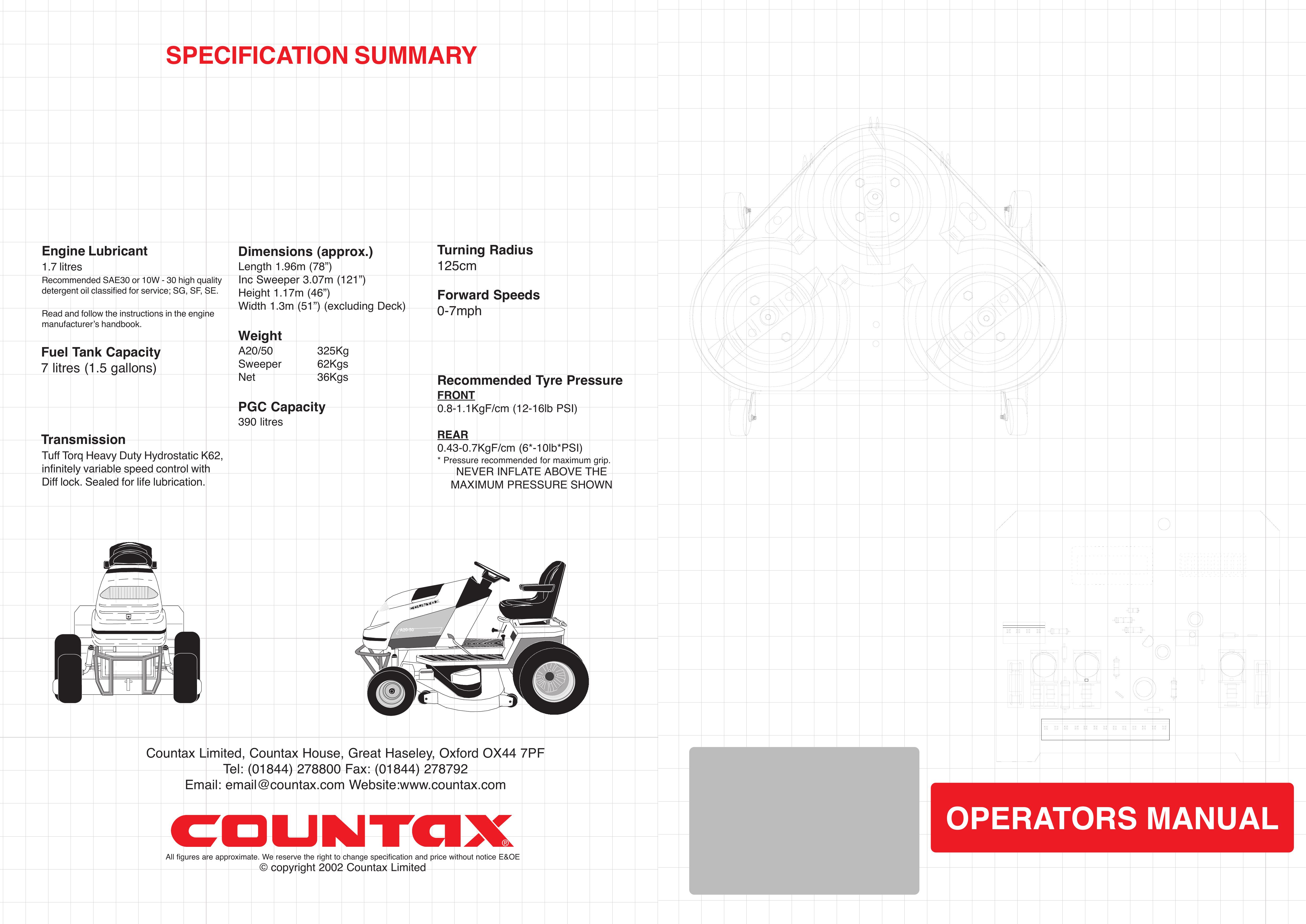Countax A20 Lawn Mower User Manual