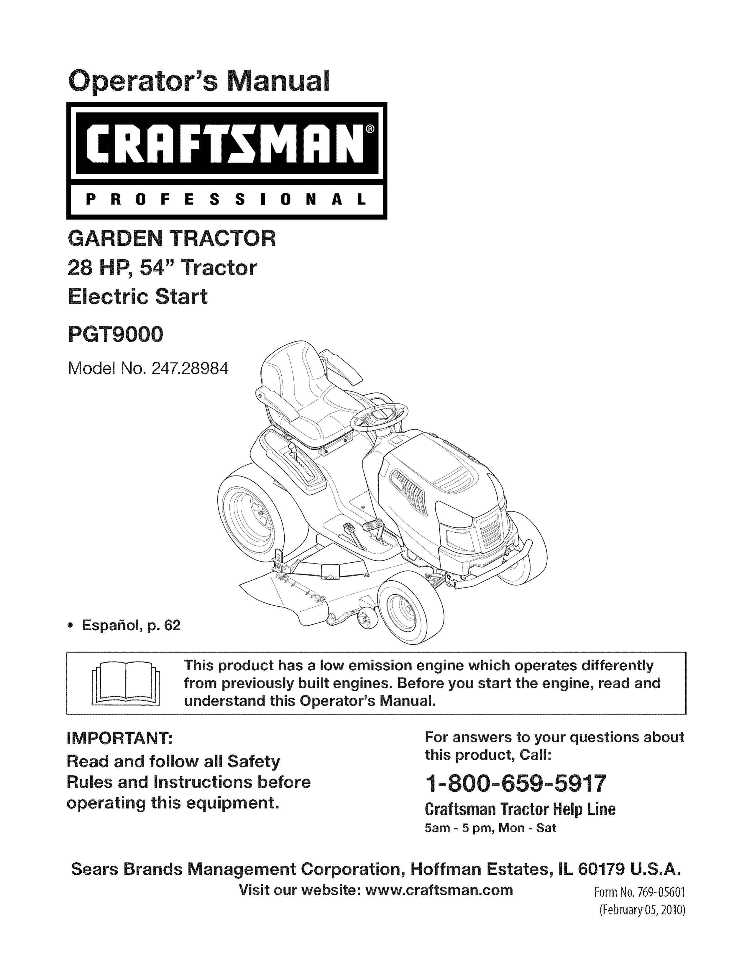 Craftsman 247.28984 Lawn Mower User Manual