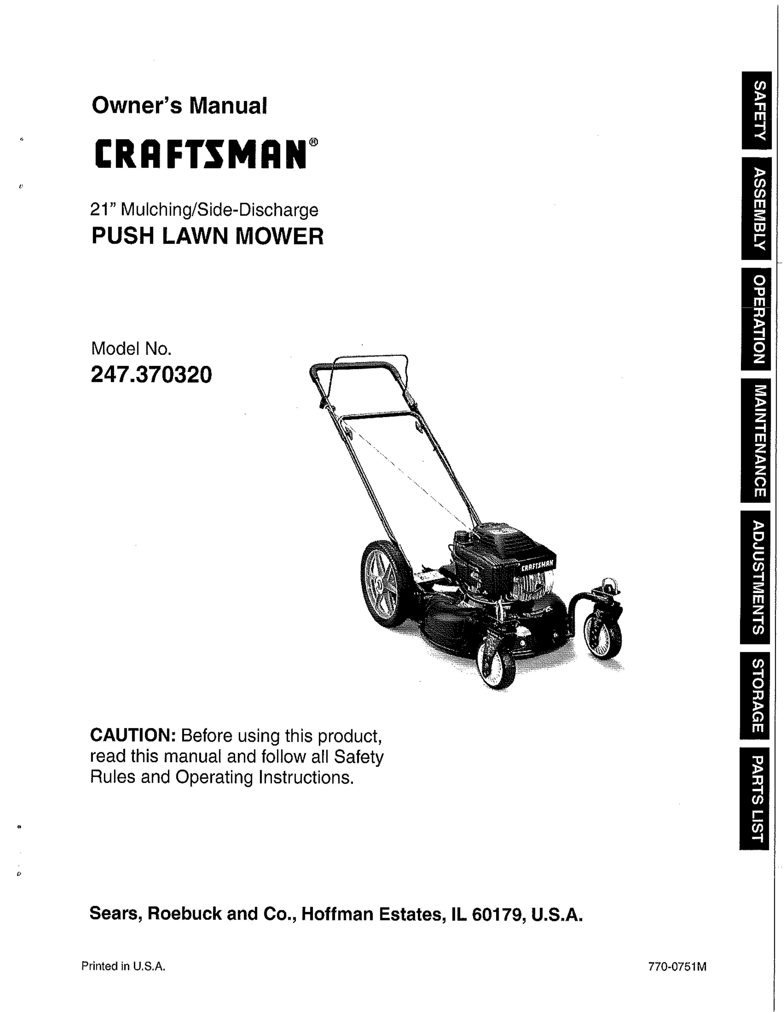 Craftsman 247.37032 Lawn Mower User Manual
