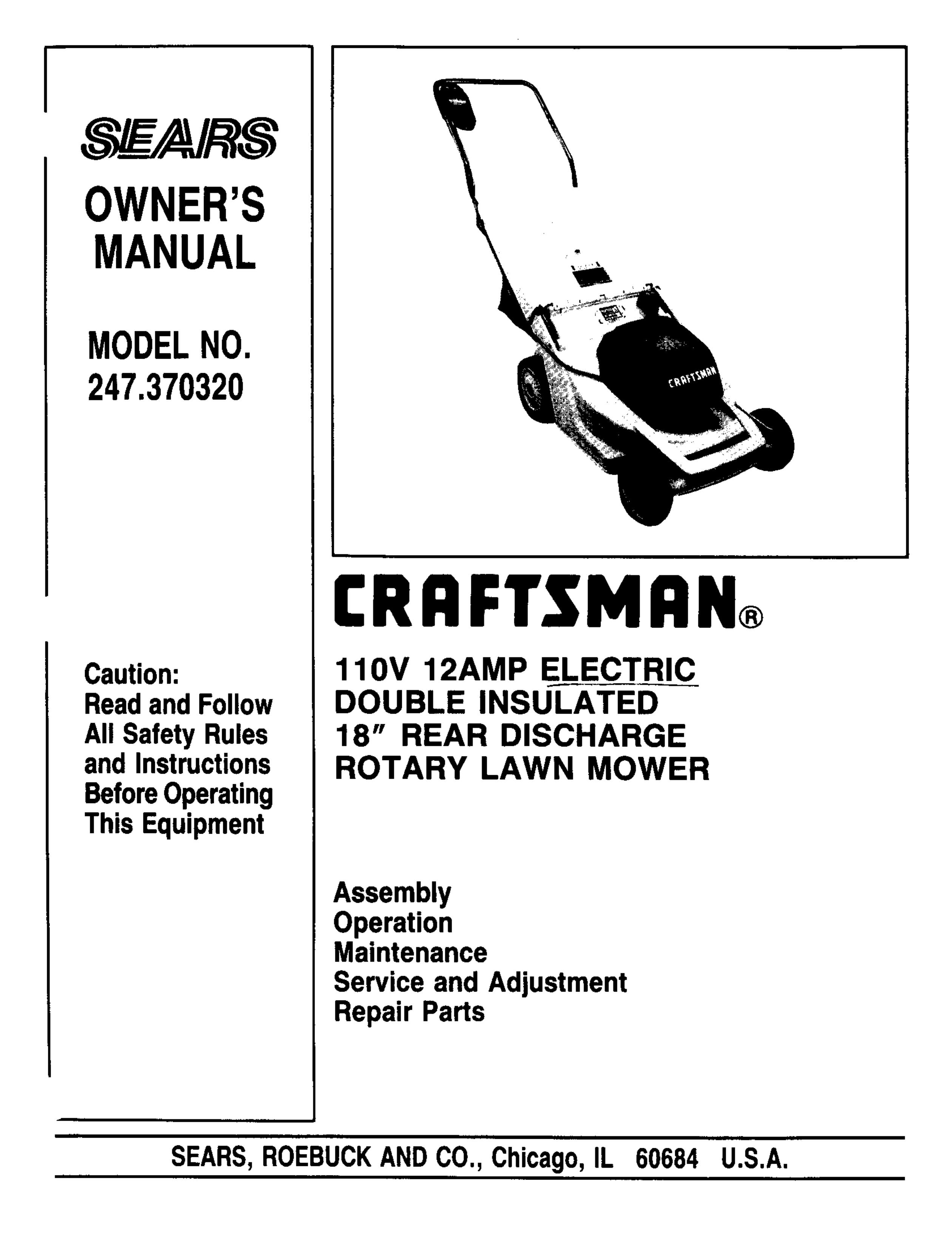 Craftsman 247.370320 Lawn Mower User Manual