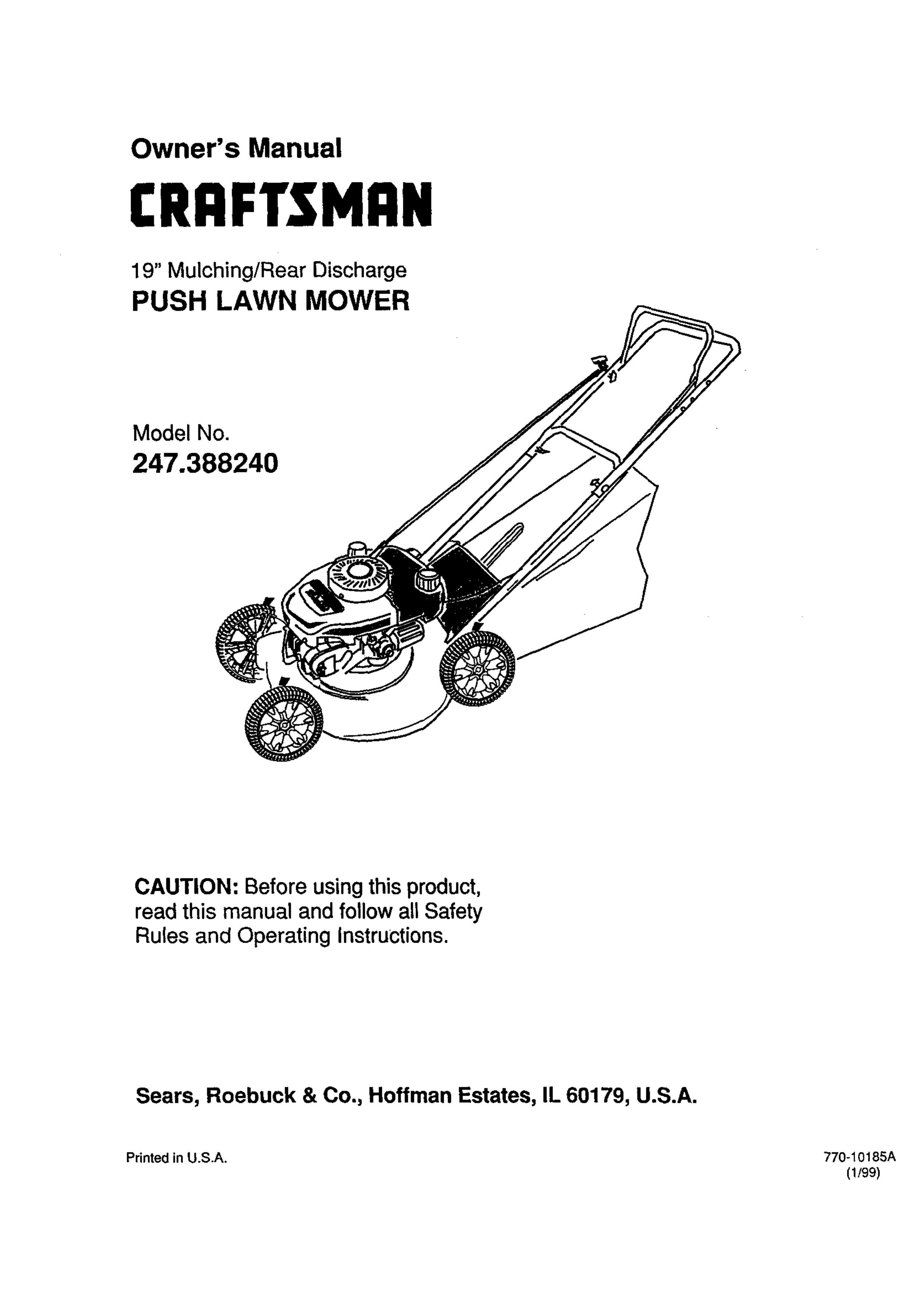 Craftsman 247.388240 Lawn Mower User Manual