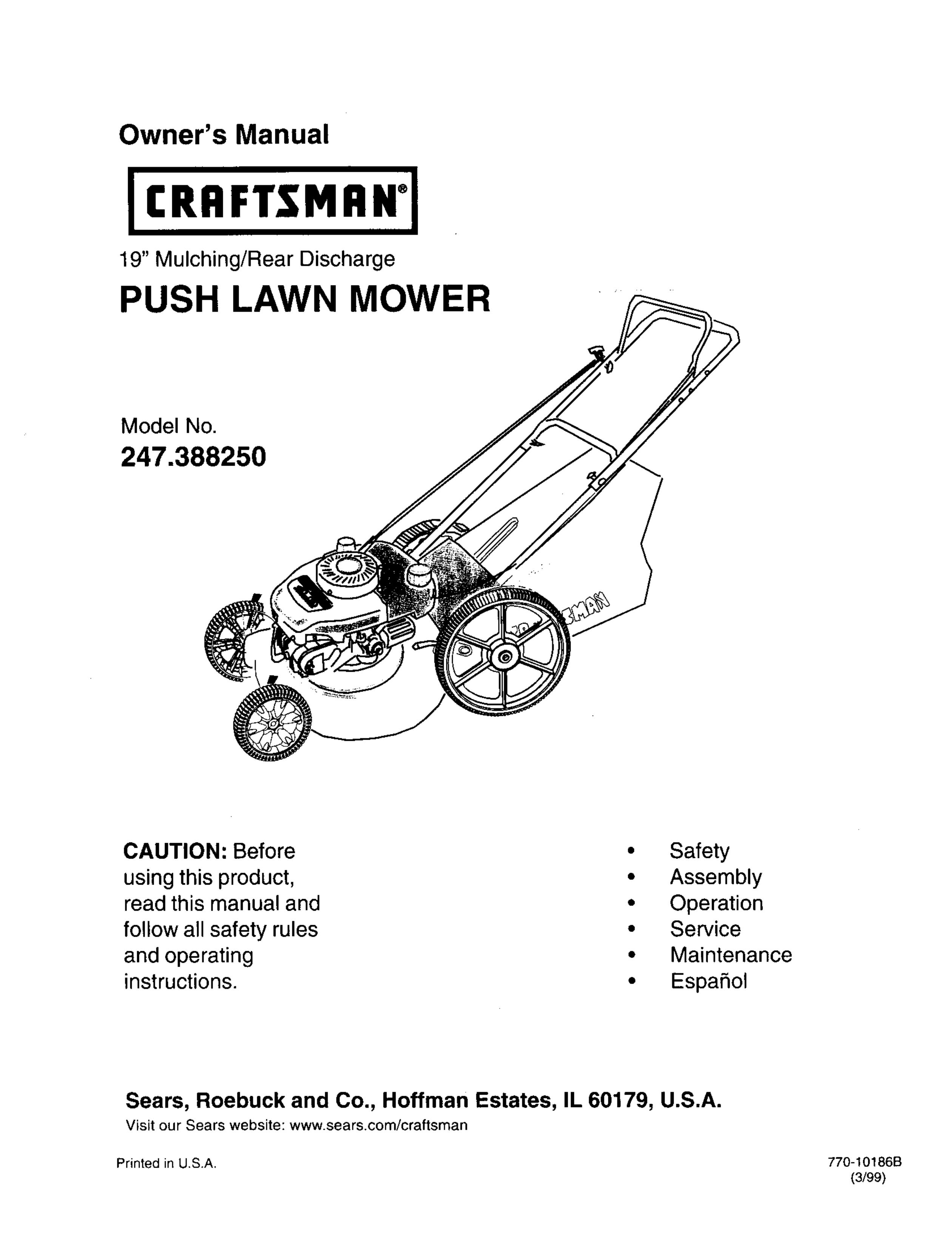 Craftsman 247.388250 Lawn Mower User Manual