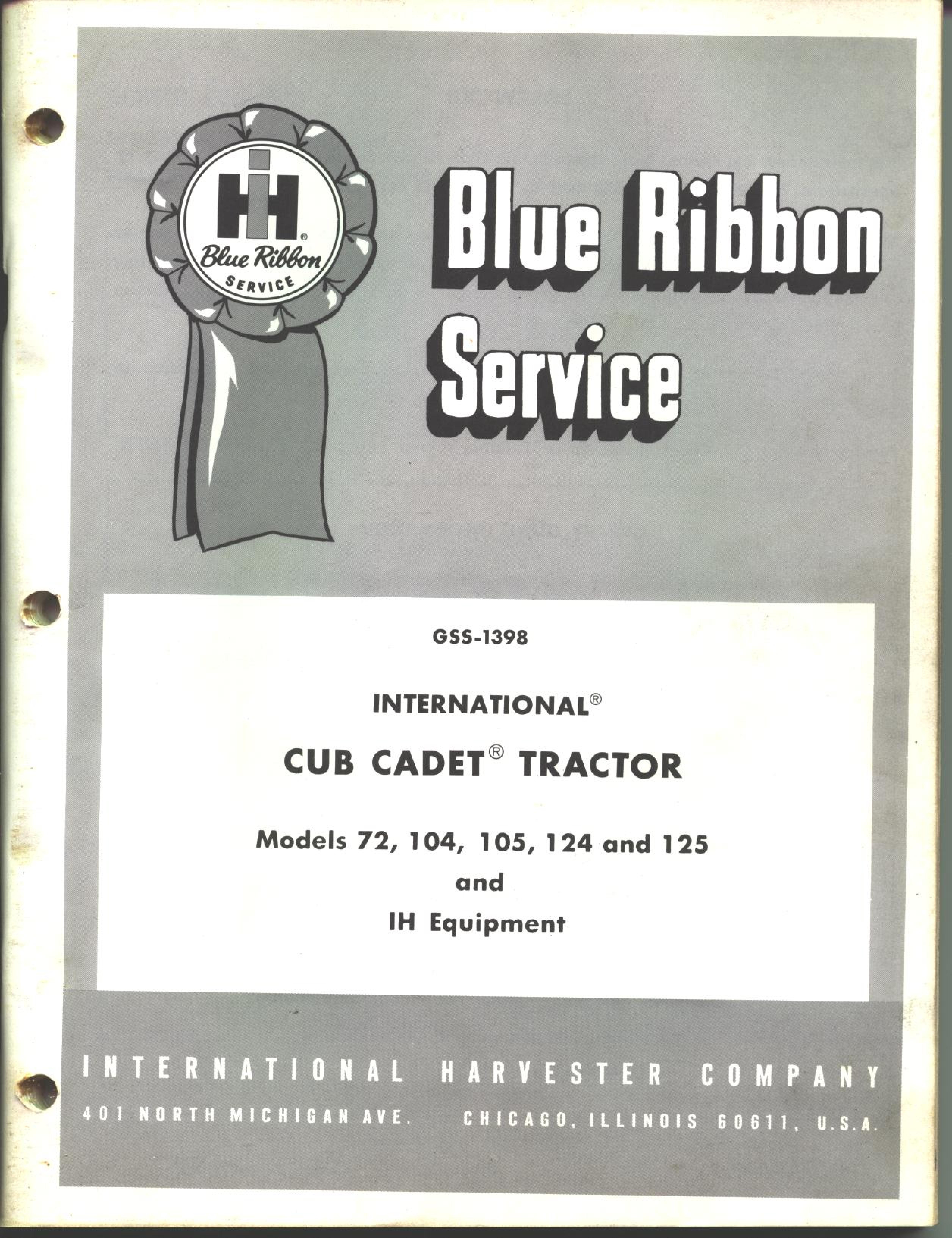 Cub Cadet 105 Lawn Mower User Manual