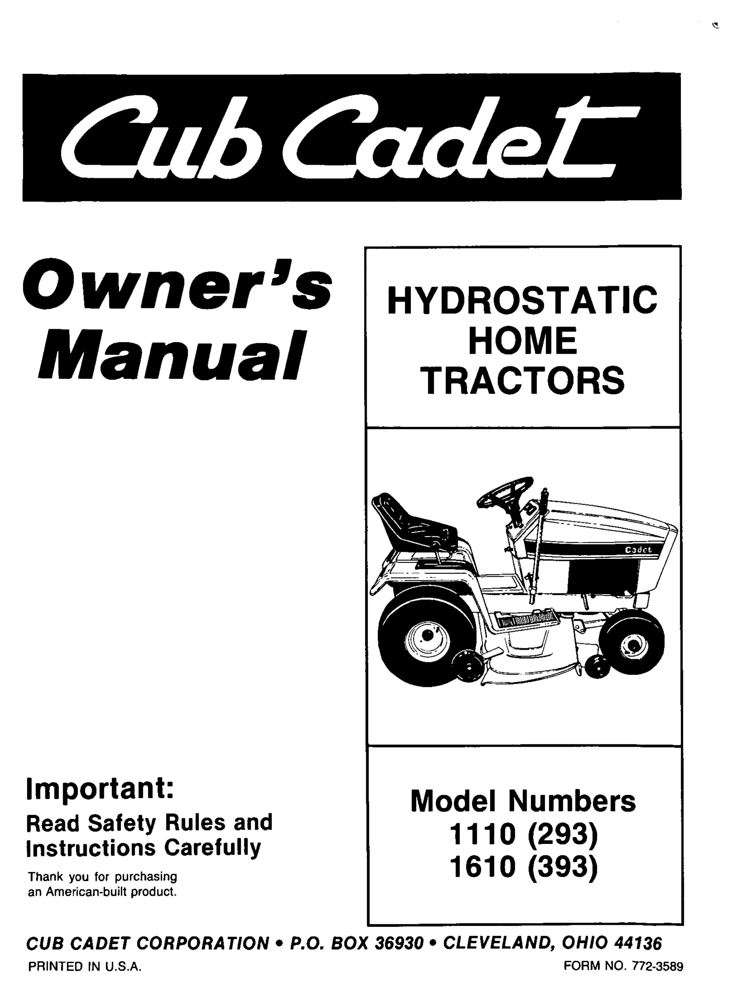 Cub Cadet 1111 (295) Lawn Mower User Manual