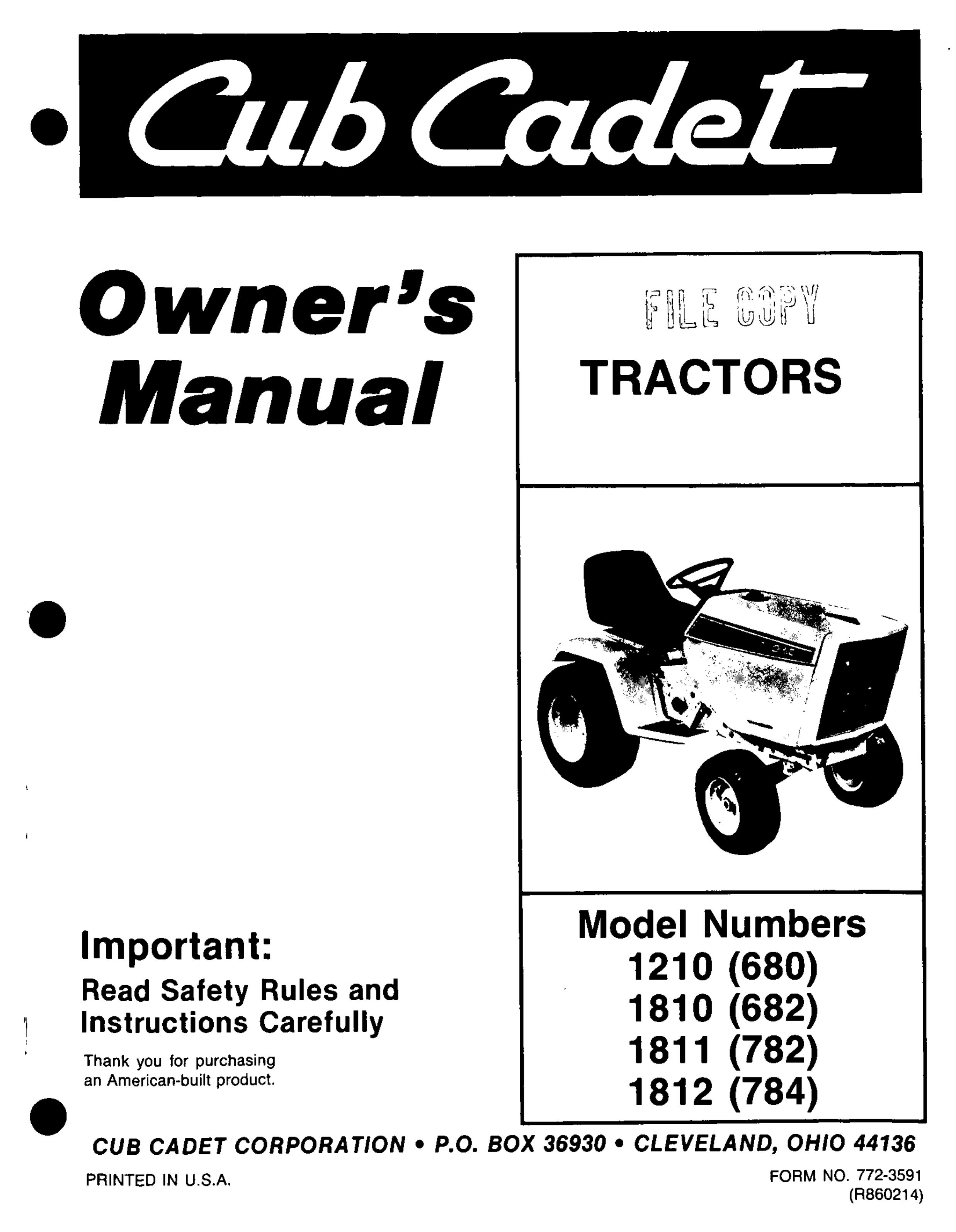 Cub Cadet 1210 (680) Lawn Mower User Manual