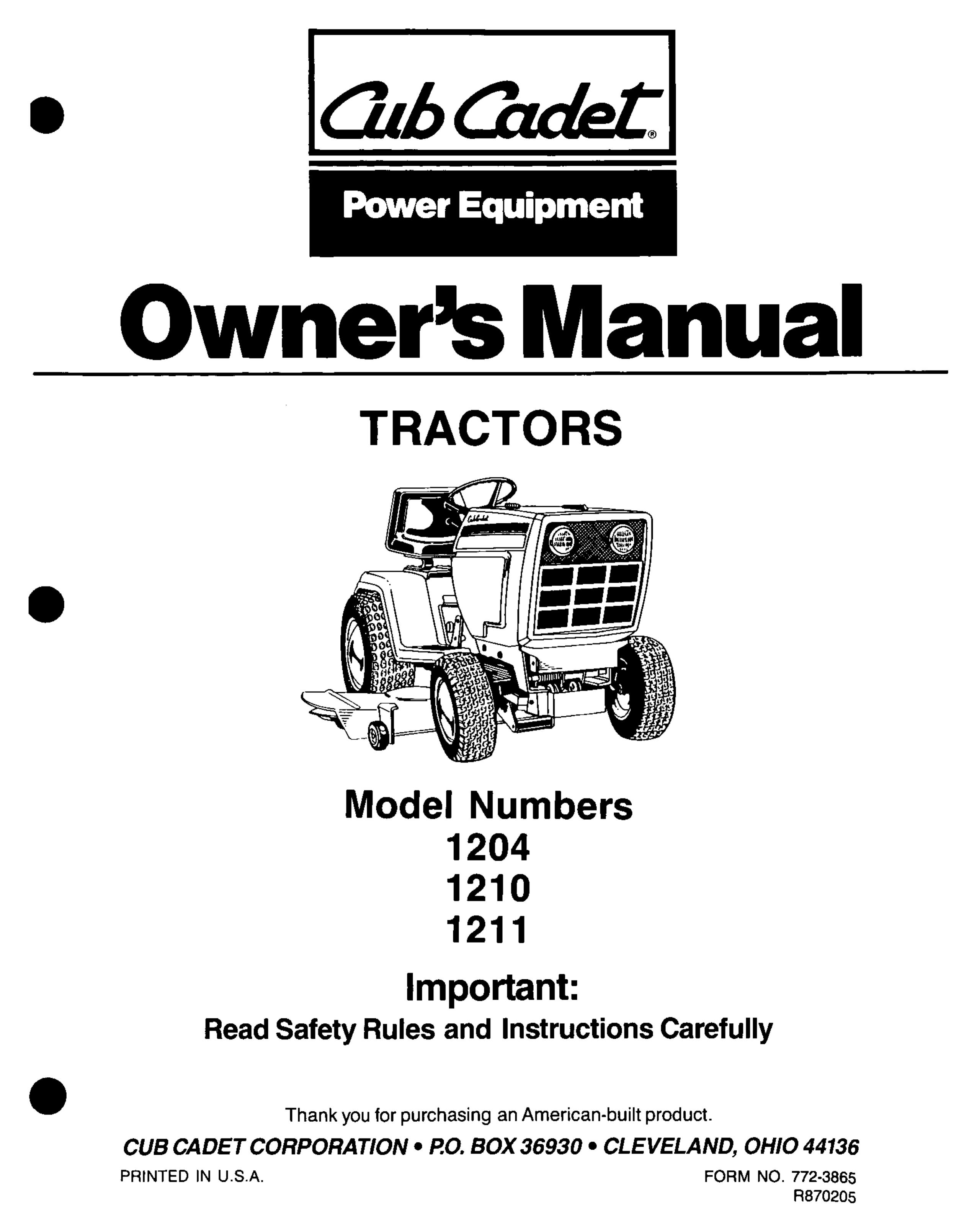 Cub Cadet 1211 Lawn Mower User Manual