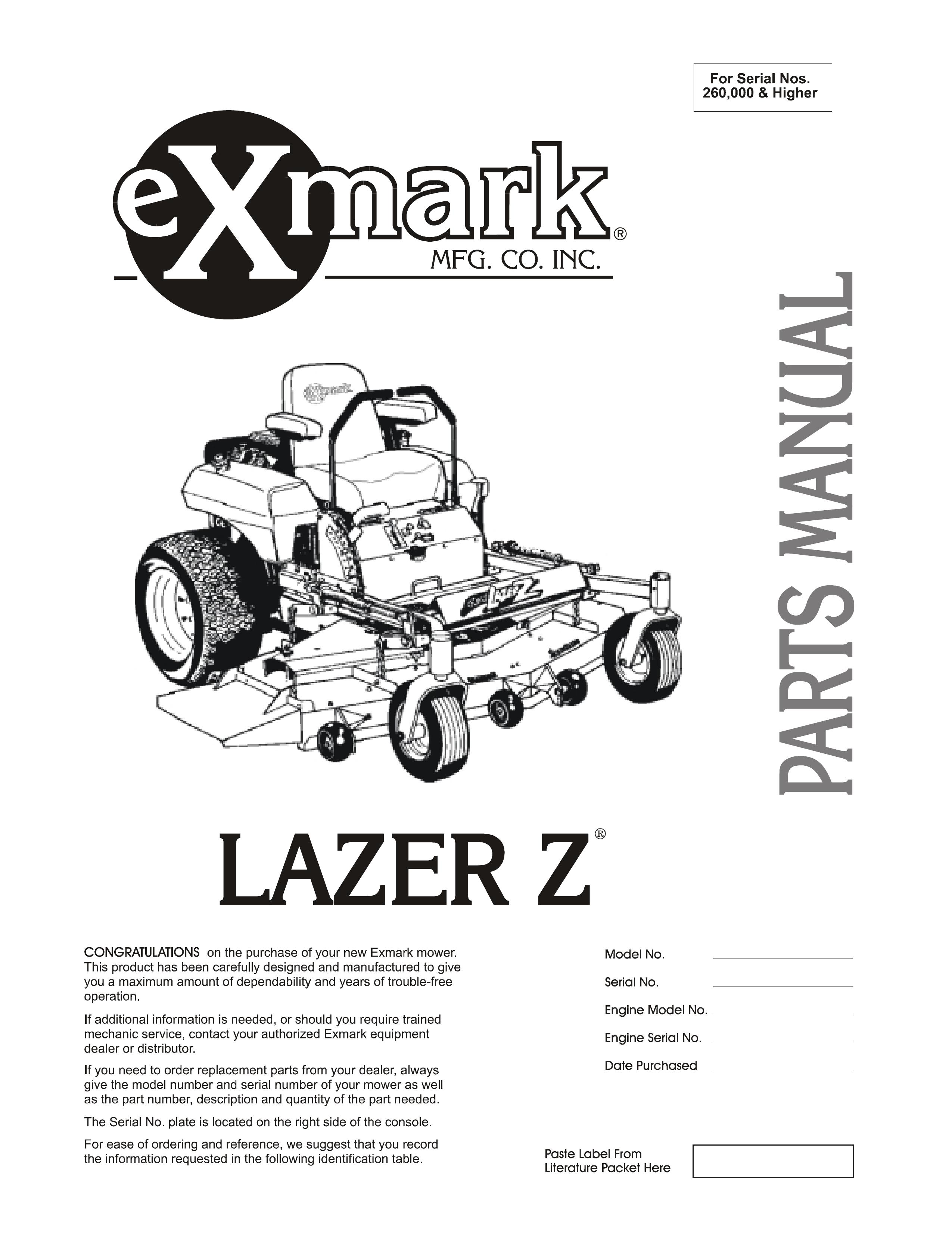 Exmark 103-0656 Lawn Mower User Manual