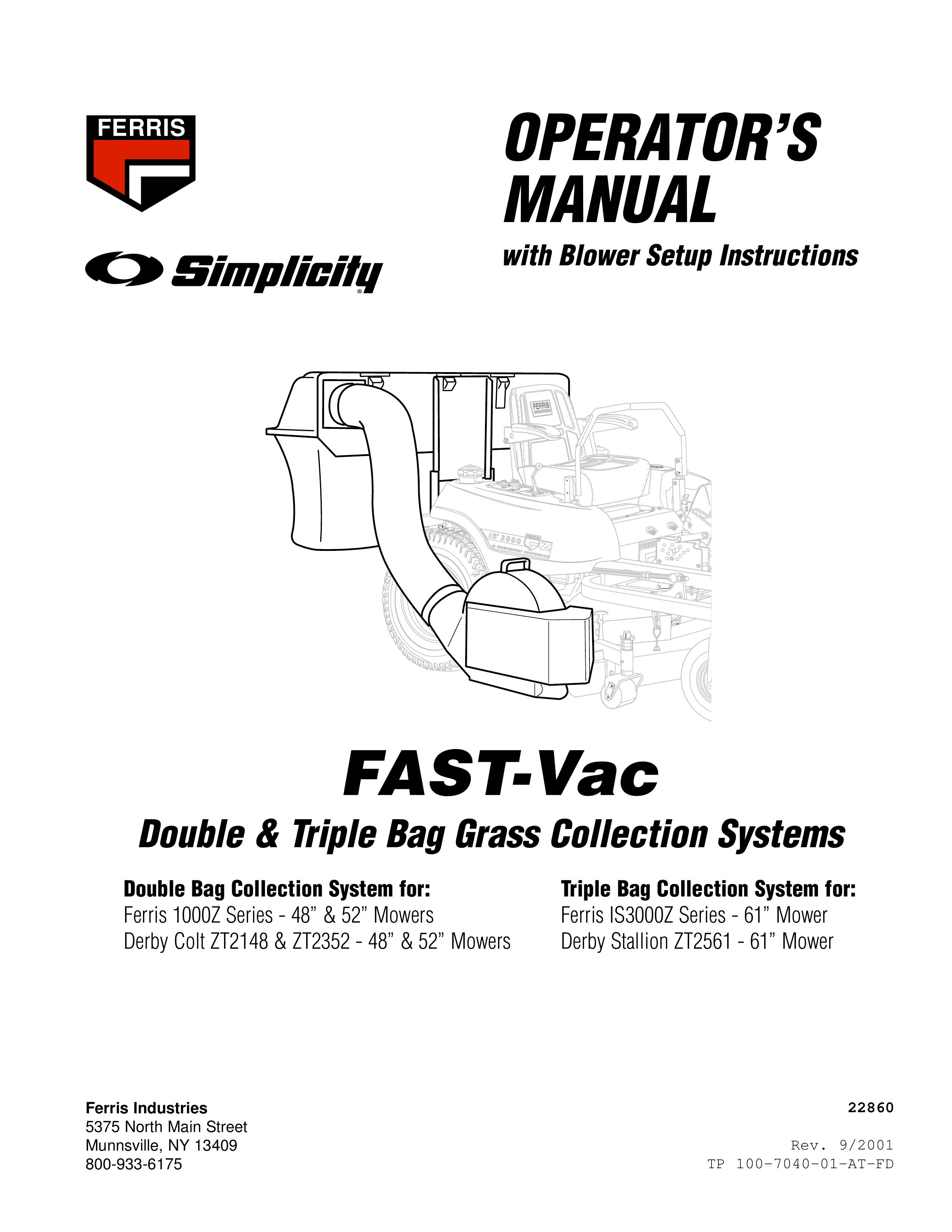 Ferris Industries 1000z Series Lawn Mower User Manual