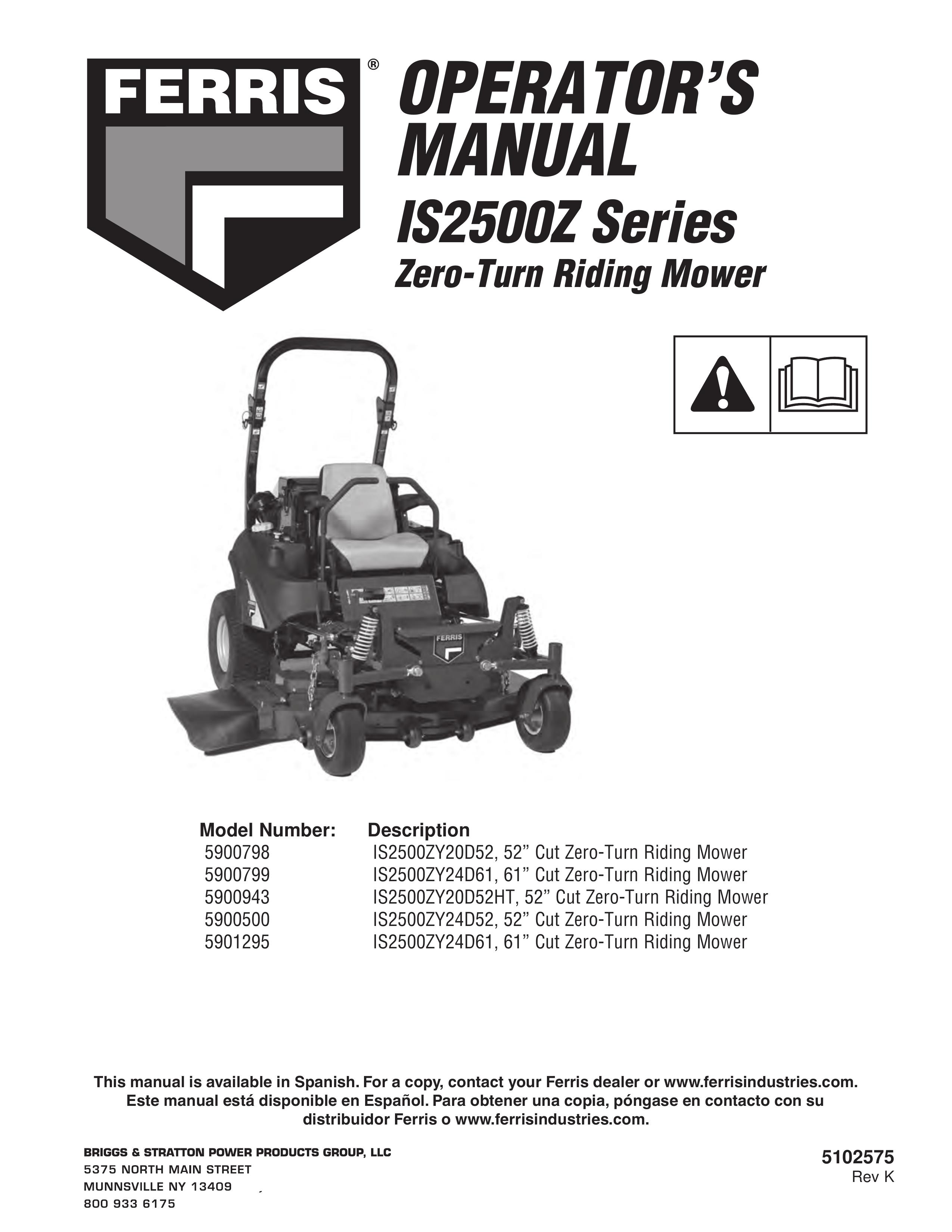 Ferris Industries 5900500 Lawn Mower User Manual