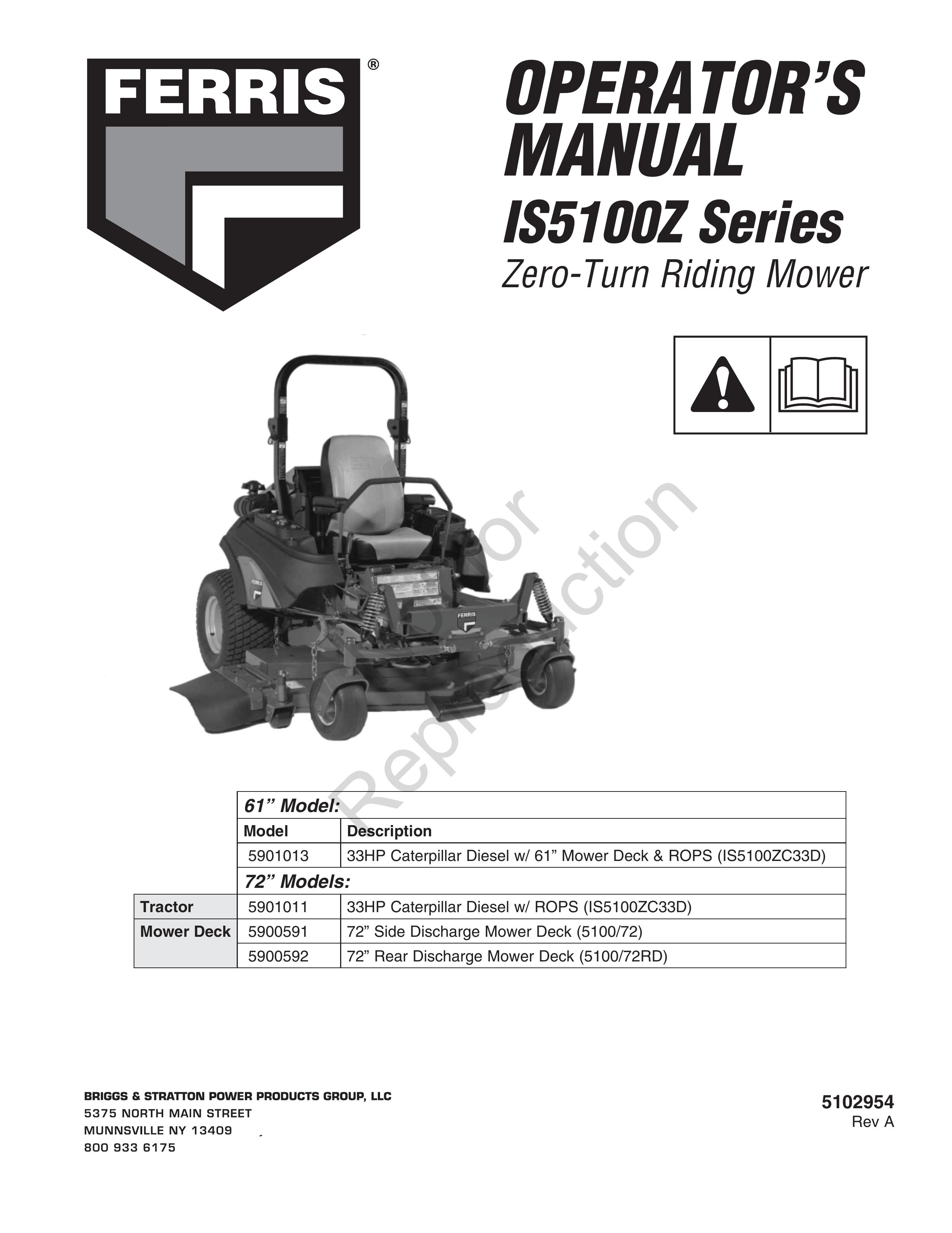 Ferris Industries 5900591 Lawn Mower User Manual