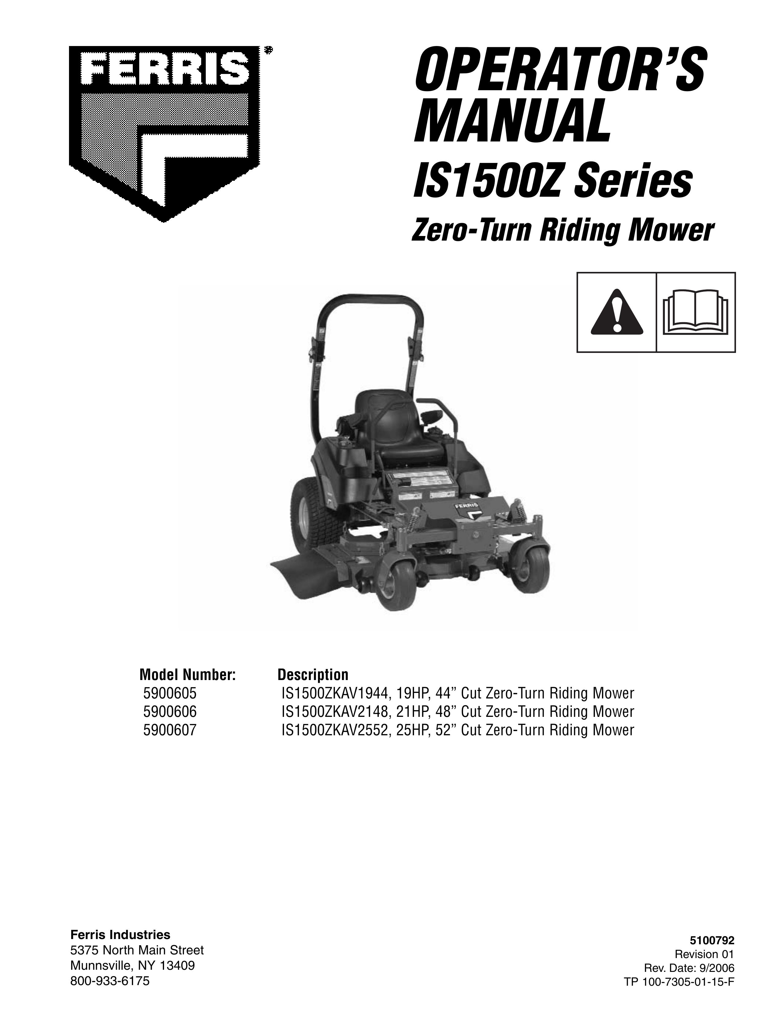 Ferris Industries 5900606 Lawn Mower User Manual