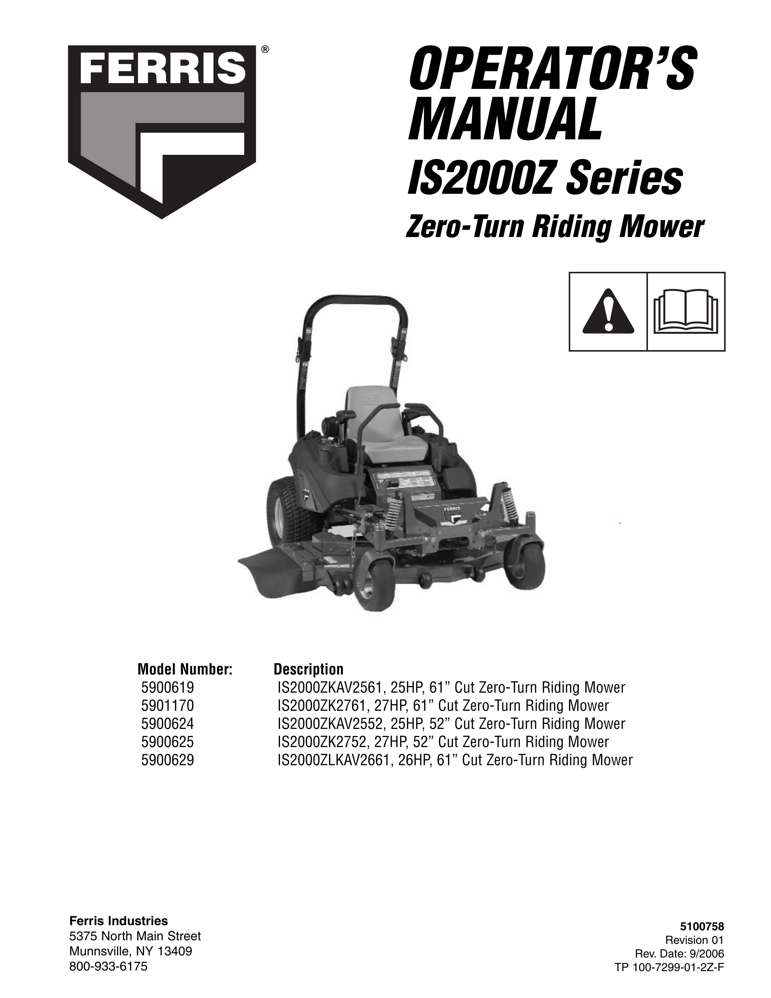 Ferris Industries 5900624 Lawn Mower User Manual