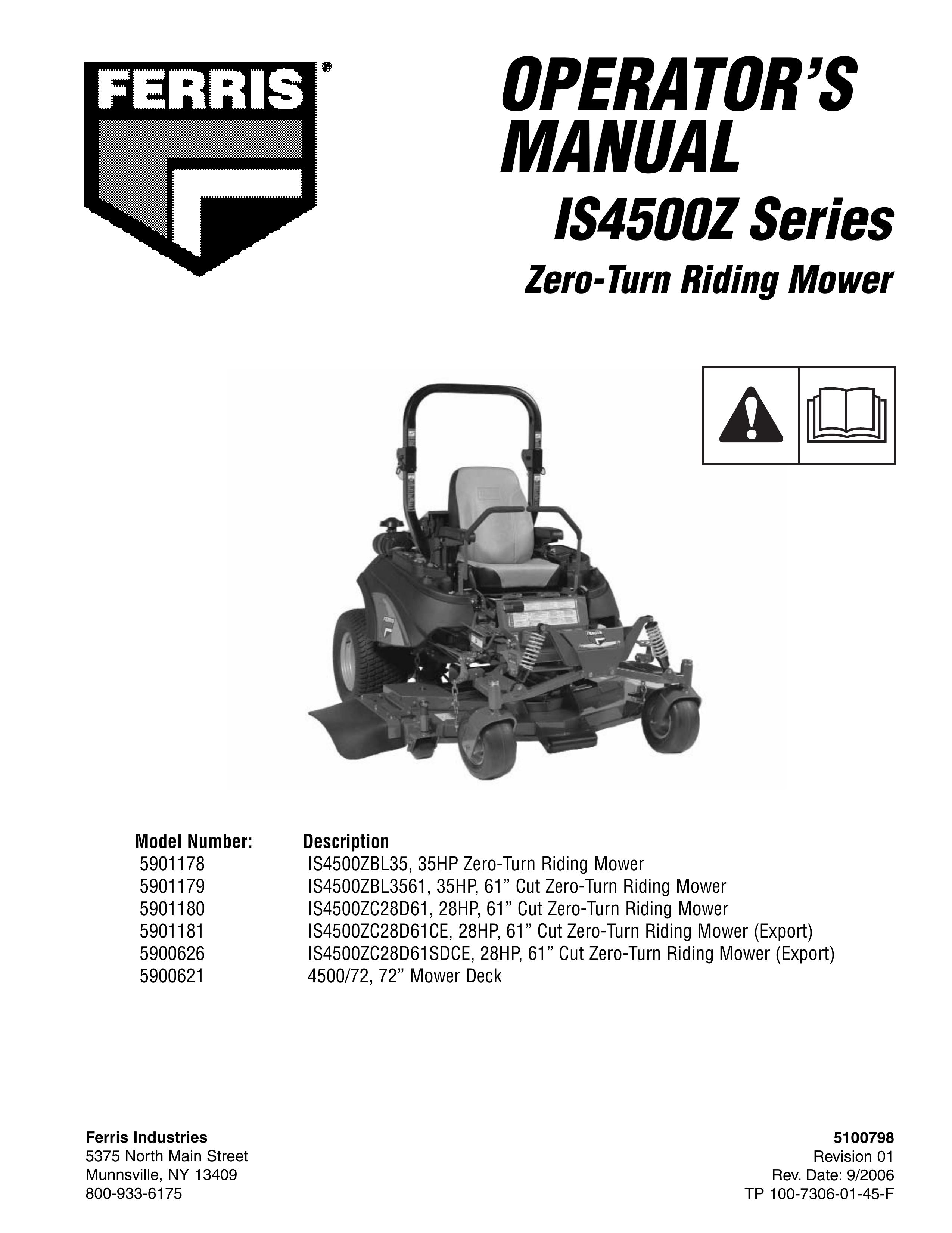 Ferris Industries 5900626 Lawn Mower User Manual