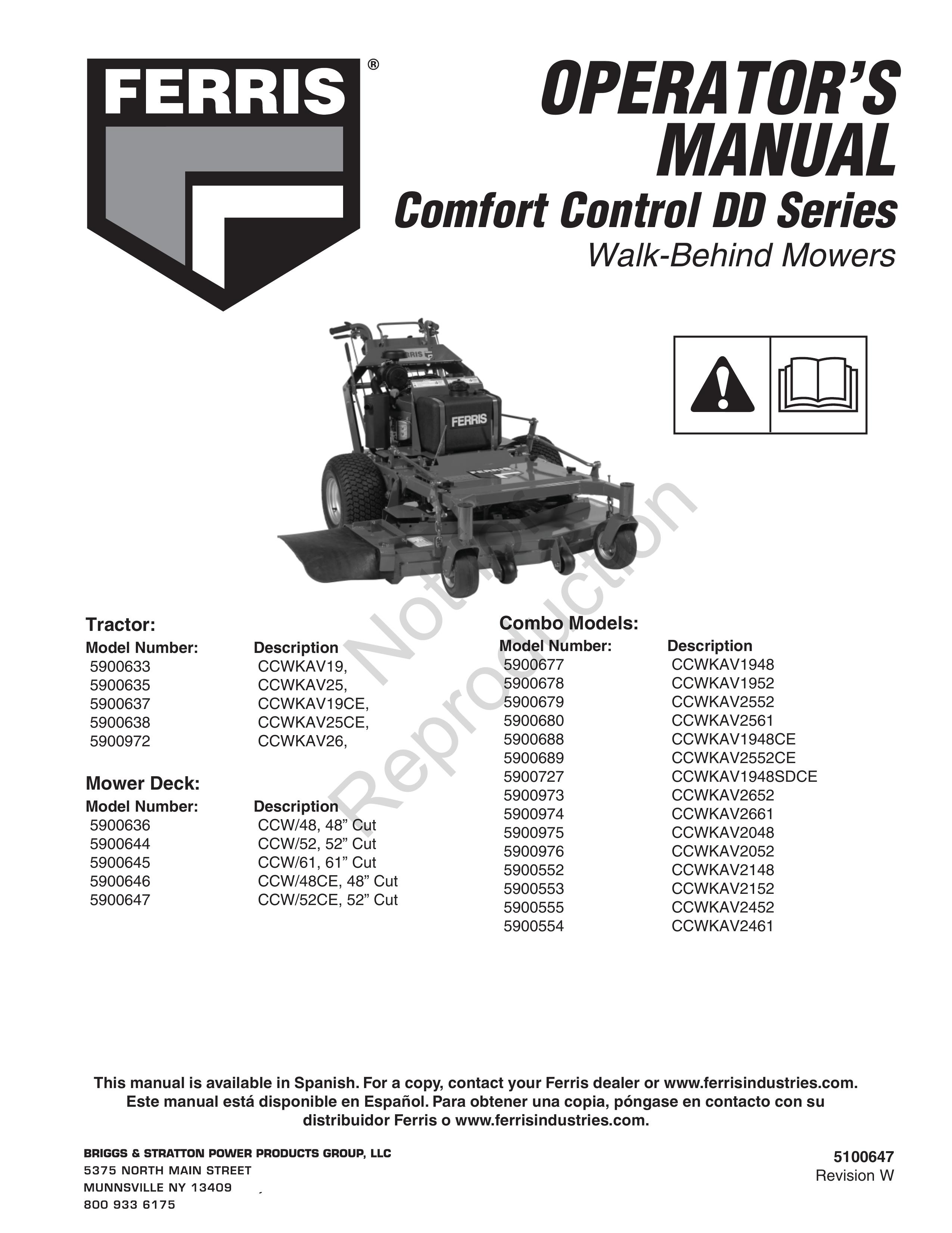 Ferris Industries 5900646 Lawn Mower User Manual