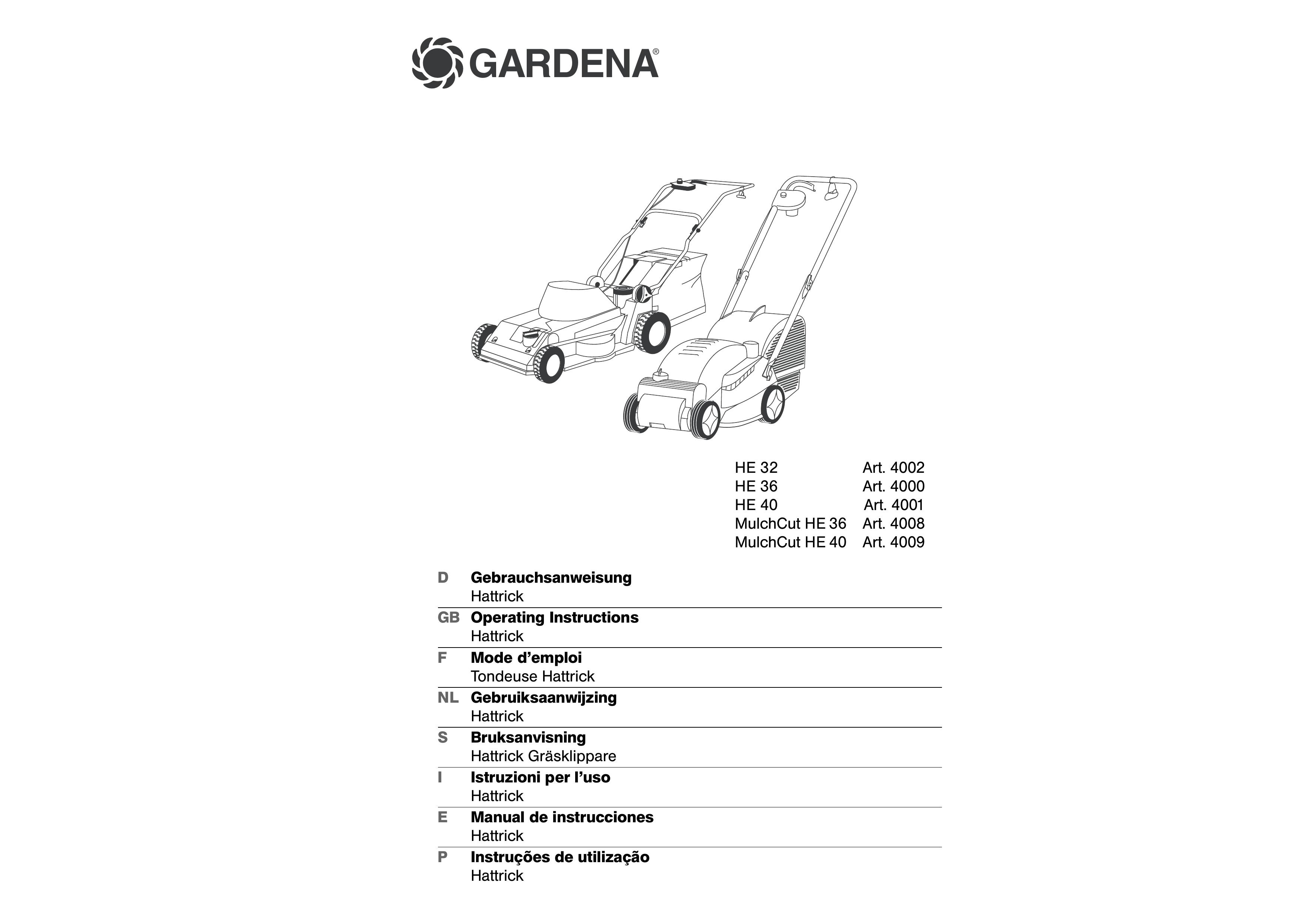 Gardena HE32 Lawn Mower User Manual