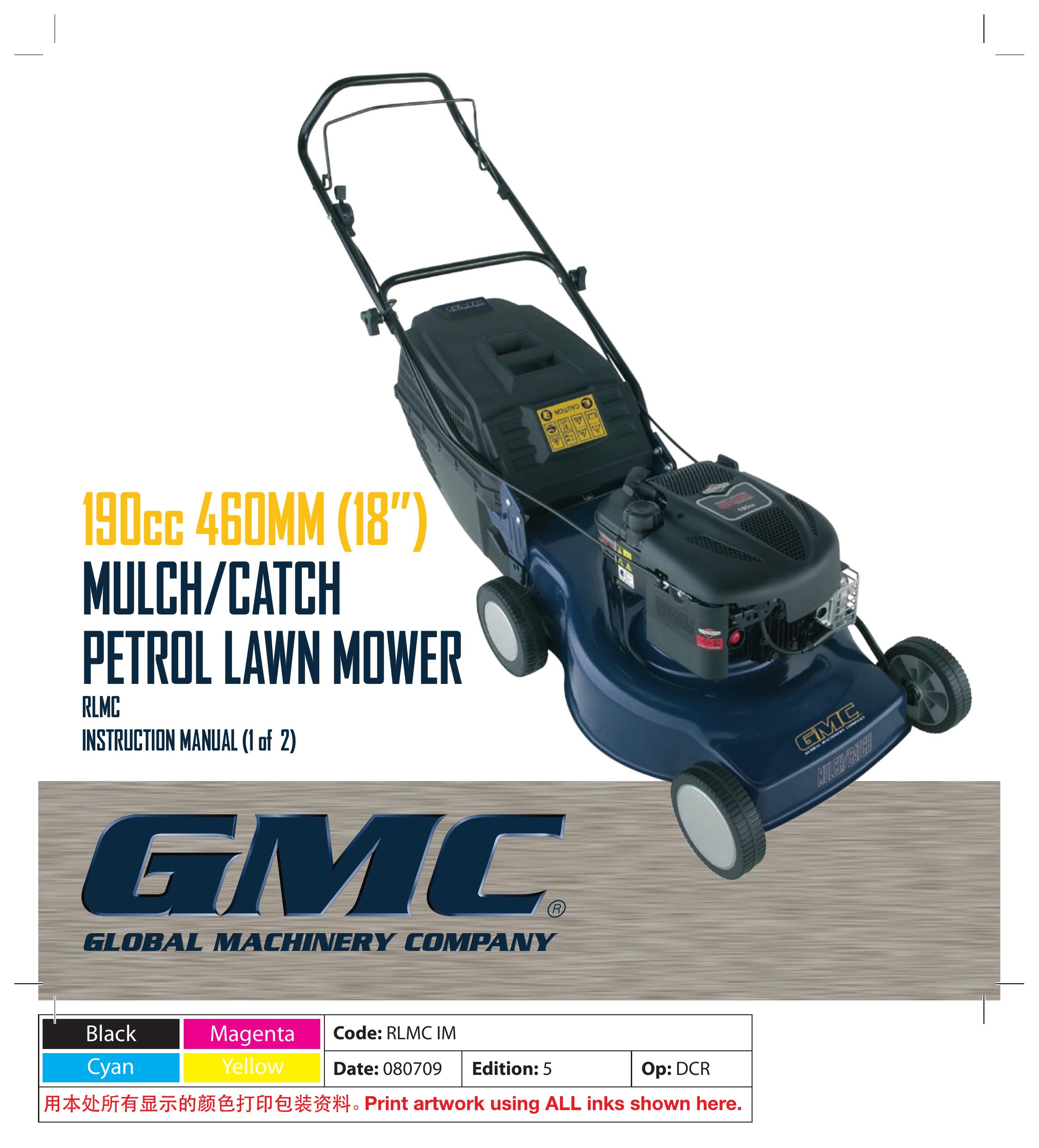 Global Machinery Company RLMC Lawn Mower User Manual