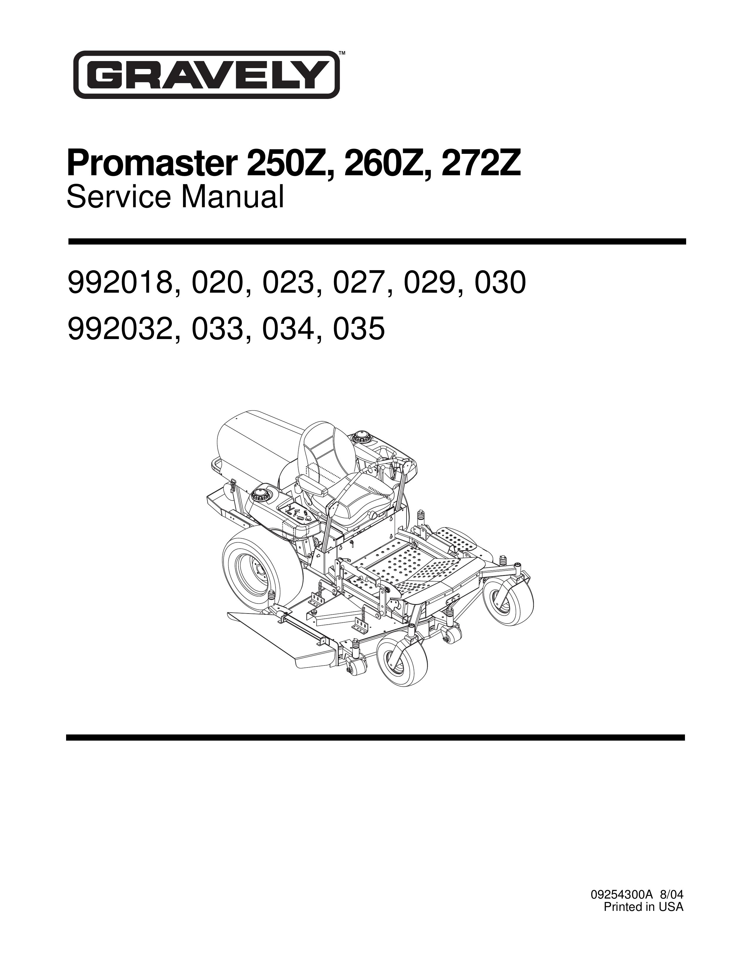 Gravely 250Z Lawn Mower User Manual