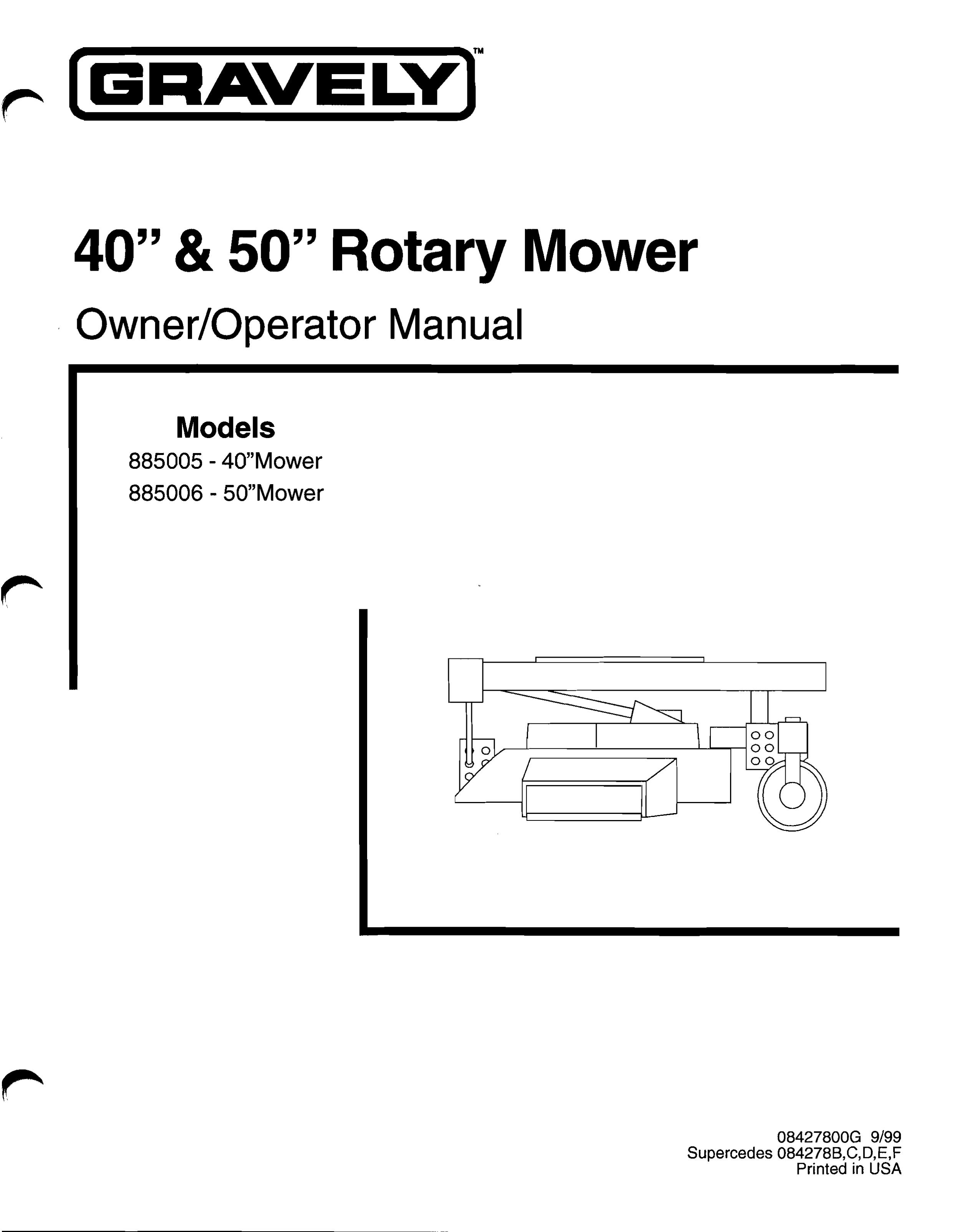 Gravely 885005 Lawn Mower User Manual