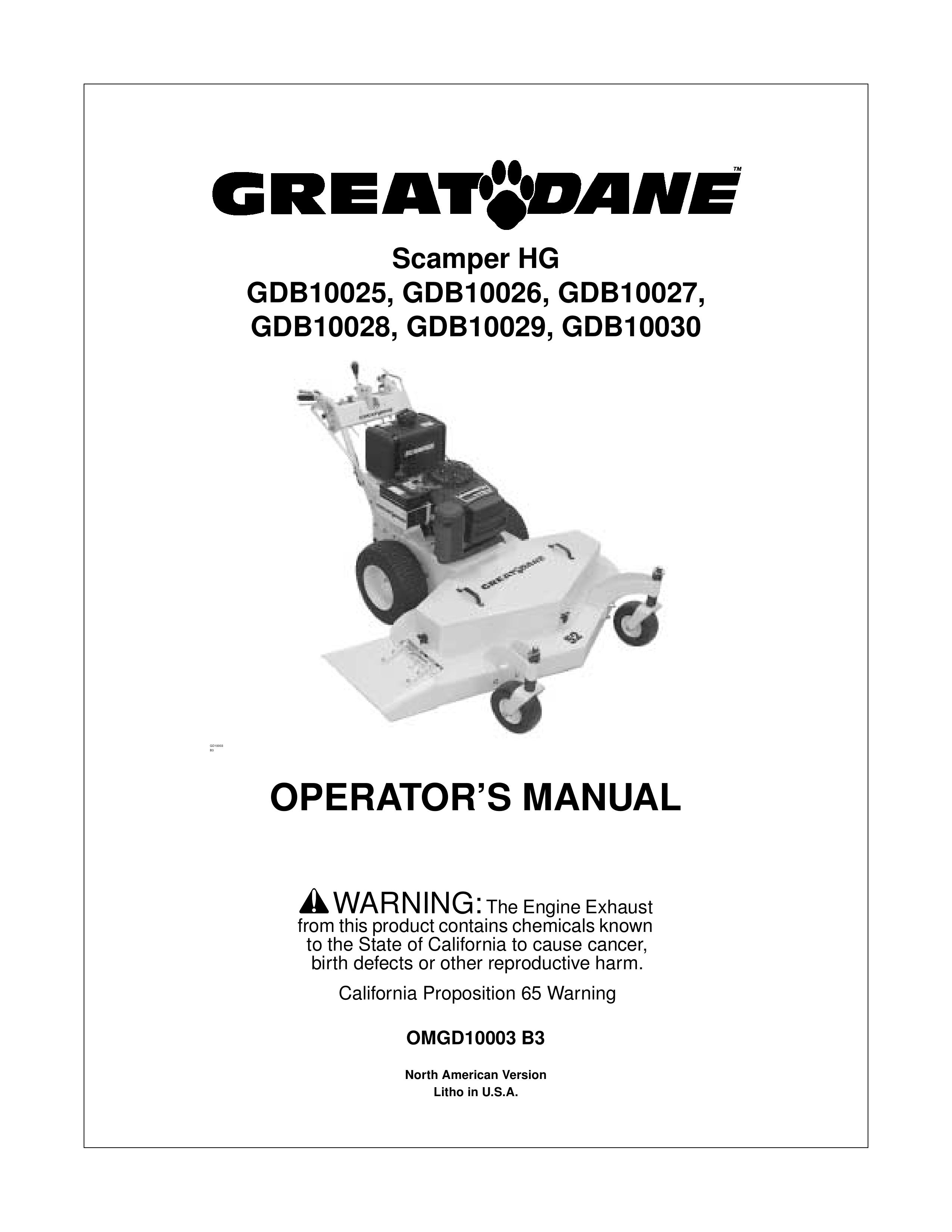 Great Dane GDB10026 Lawn Mower User Manual