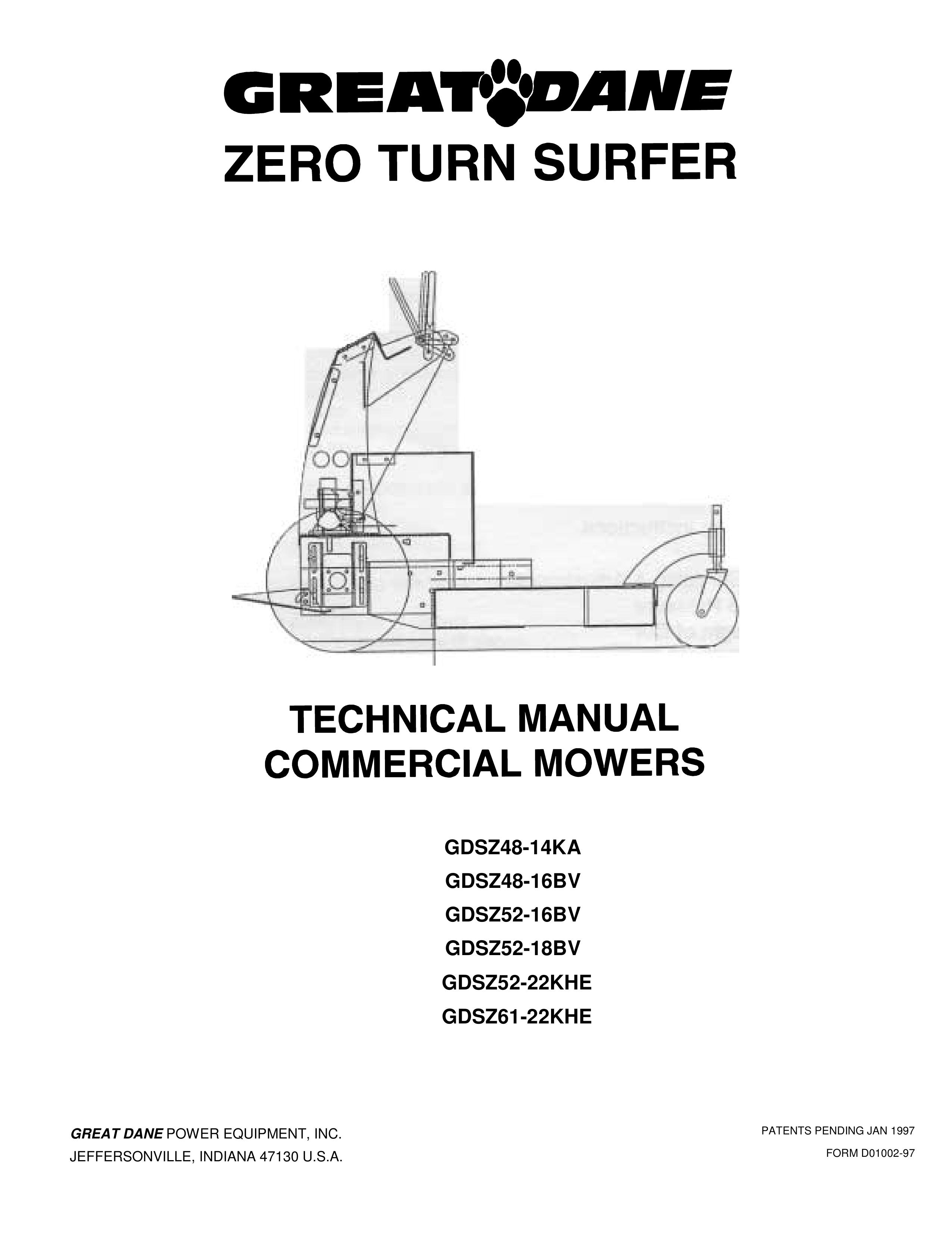 Great Dane GDSZ48-16BV Lawn Mower User Manual