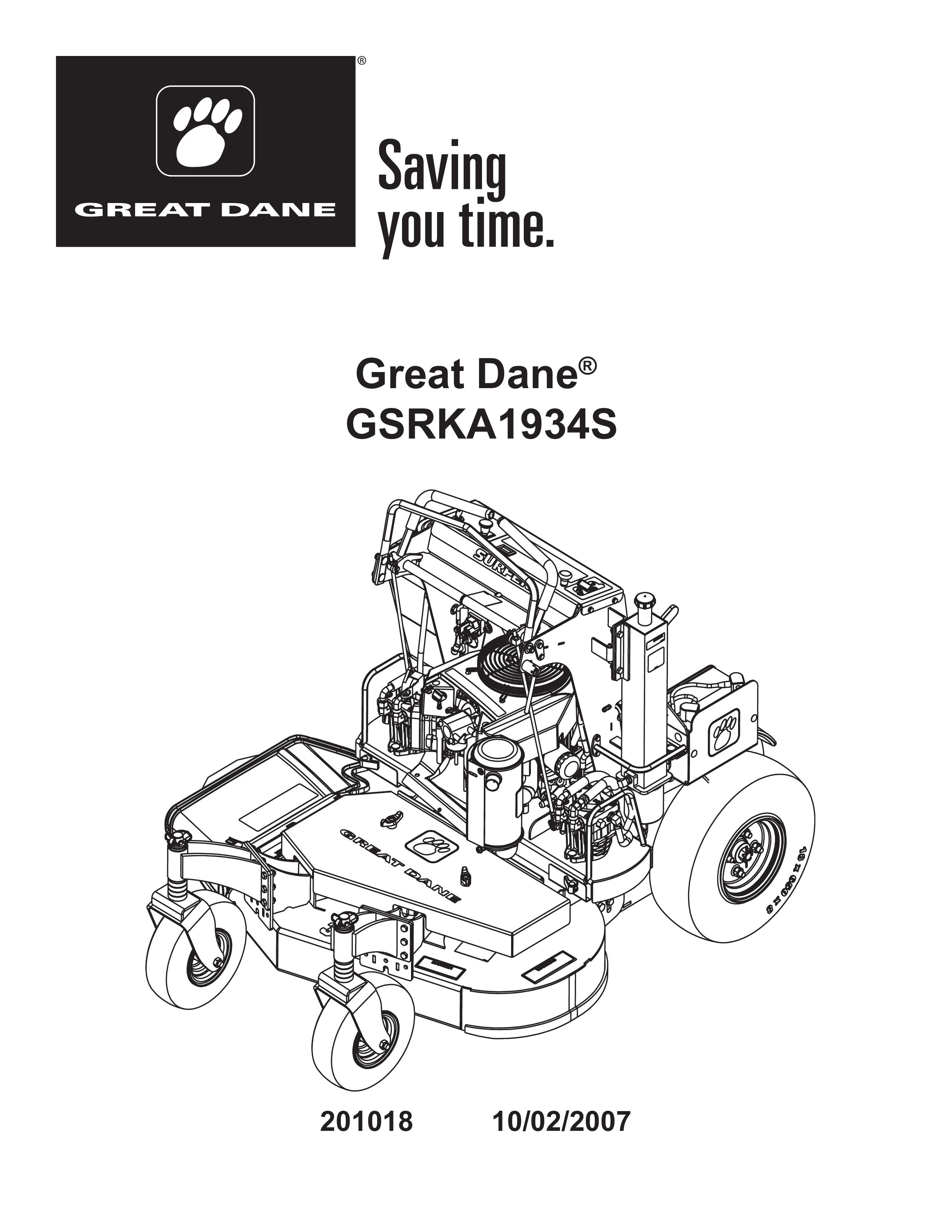 Great Dane GSRKA1934S Lawn Mower User Manual