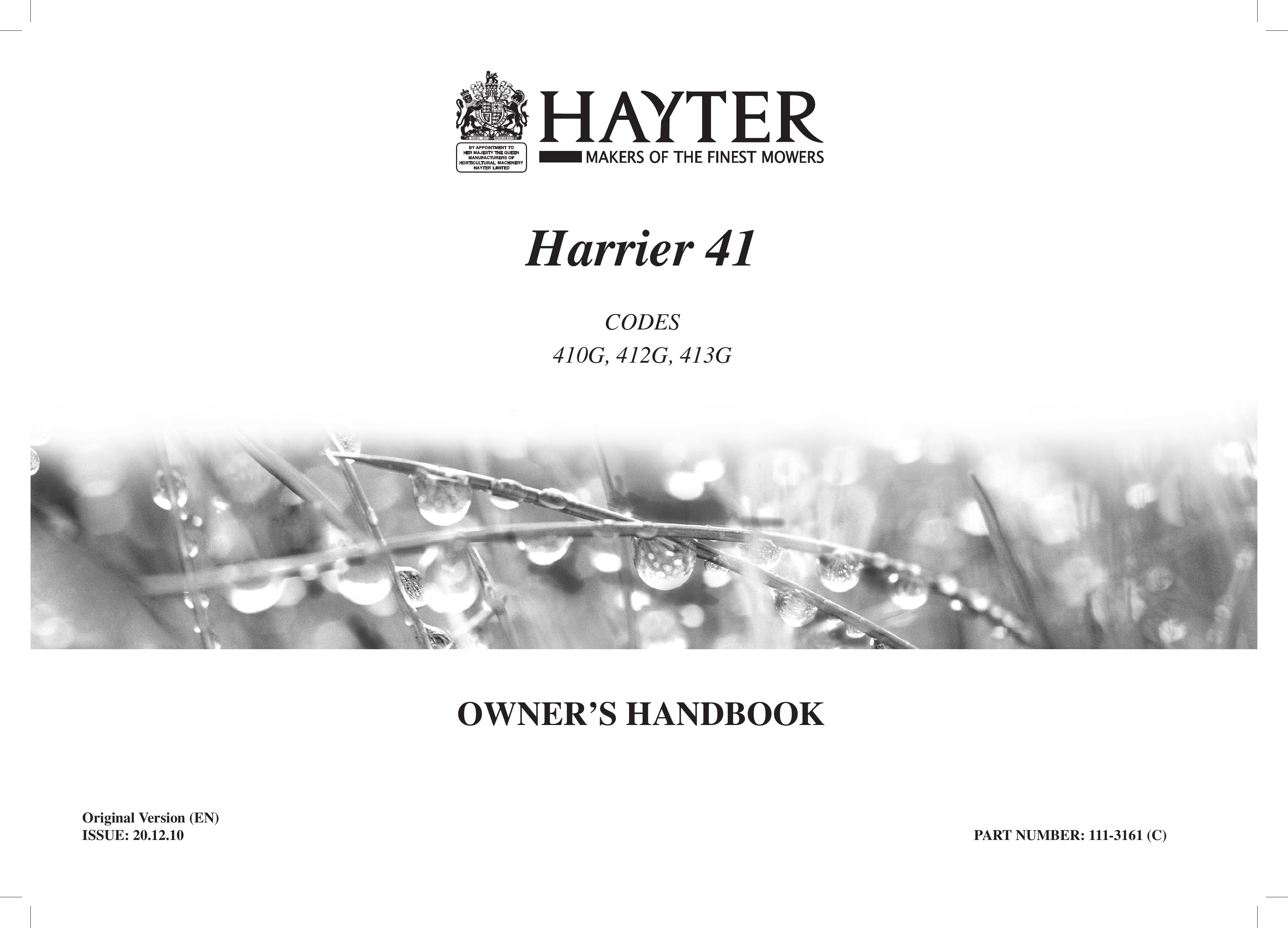 Hayter Mowers 4113G Lawn Mower User Manual