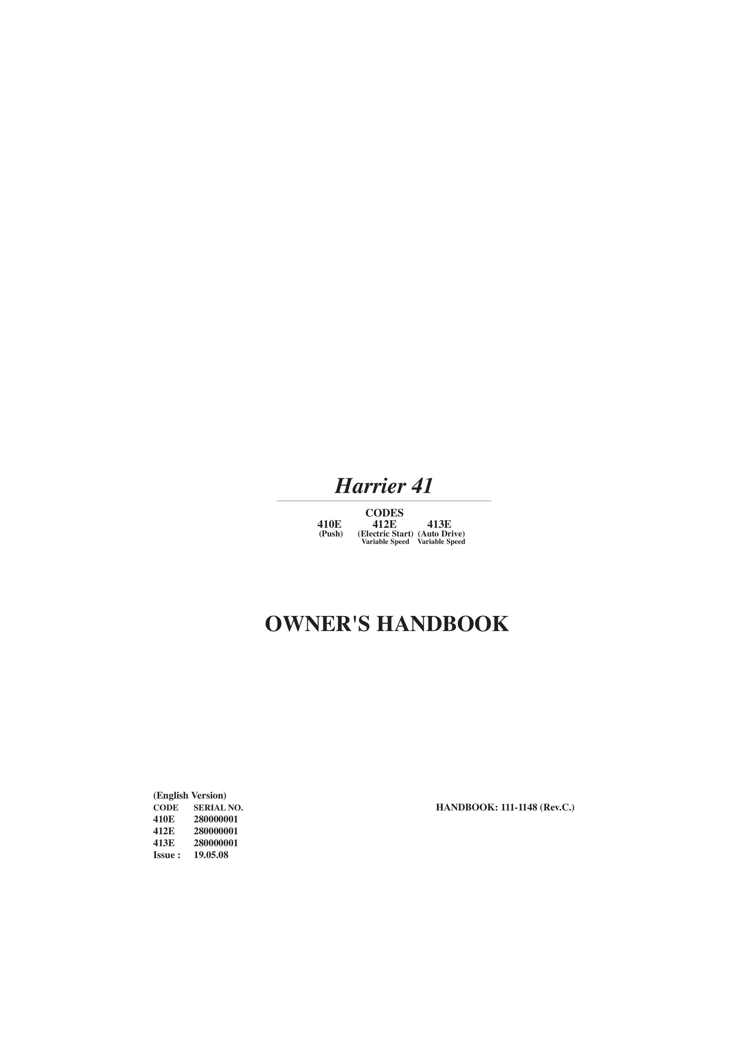 Hayter Mowers 412E Lawn Mower User Manual