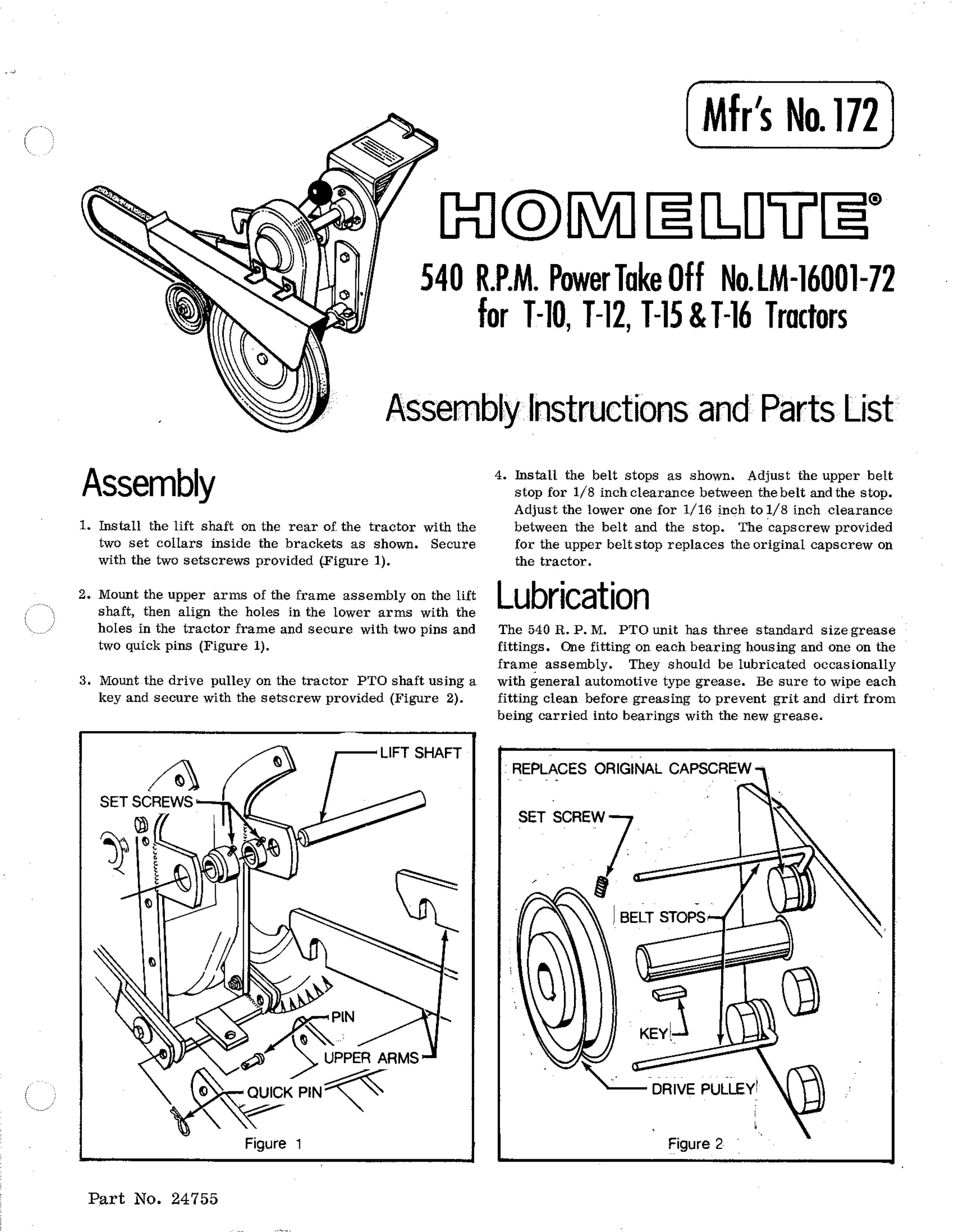 Homelite 172 Lawn Mower User Manual