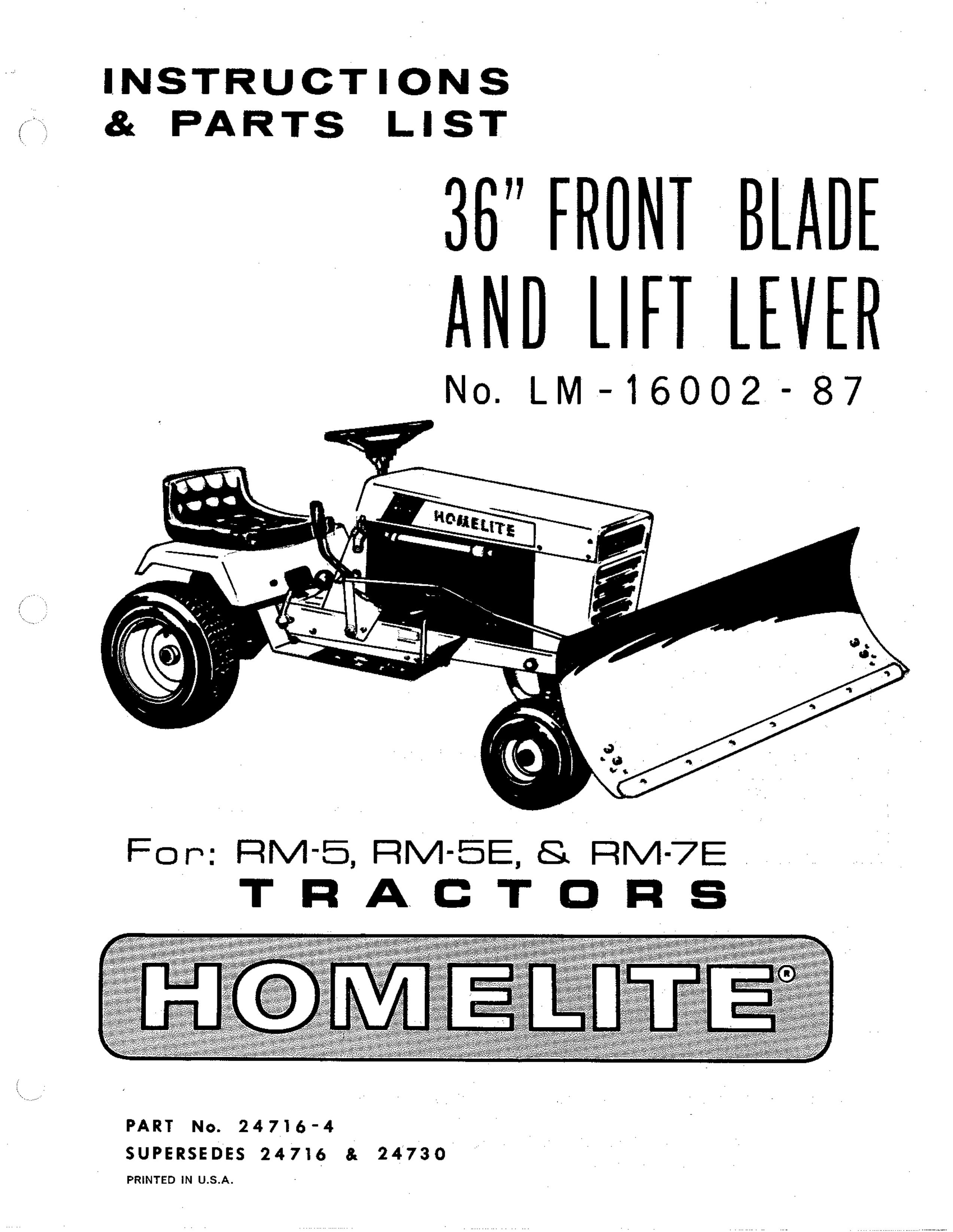Homelite Tractors Lawn Mower User Manual