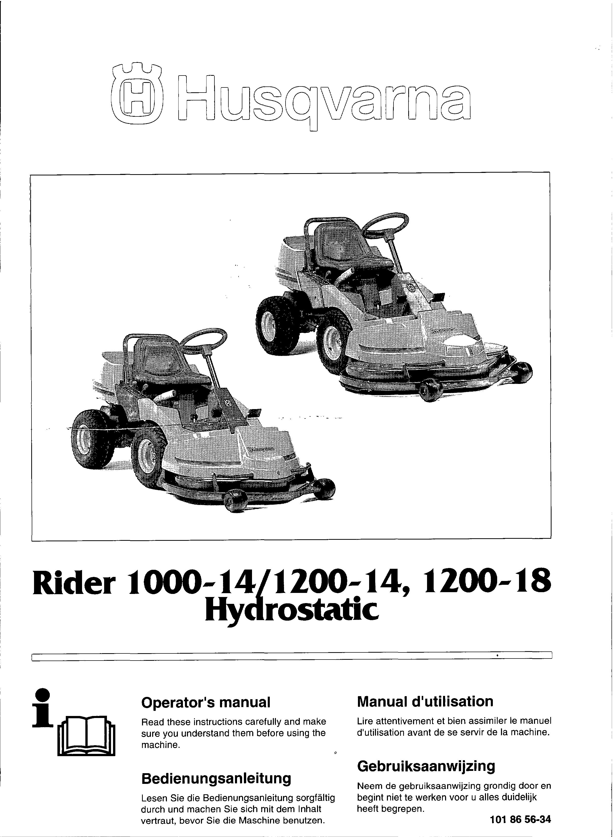 Husqvarna 1000-14 Lawn Mower User Manual