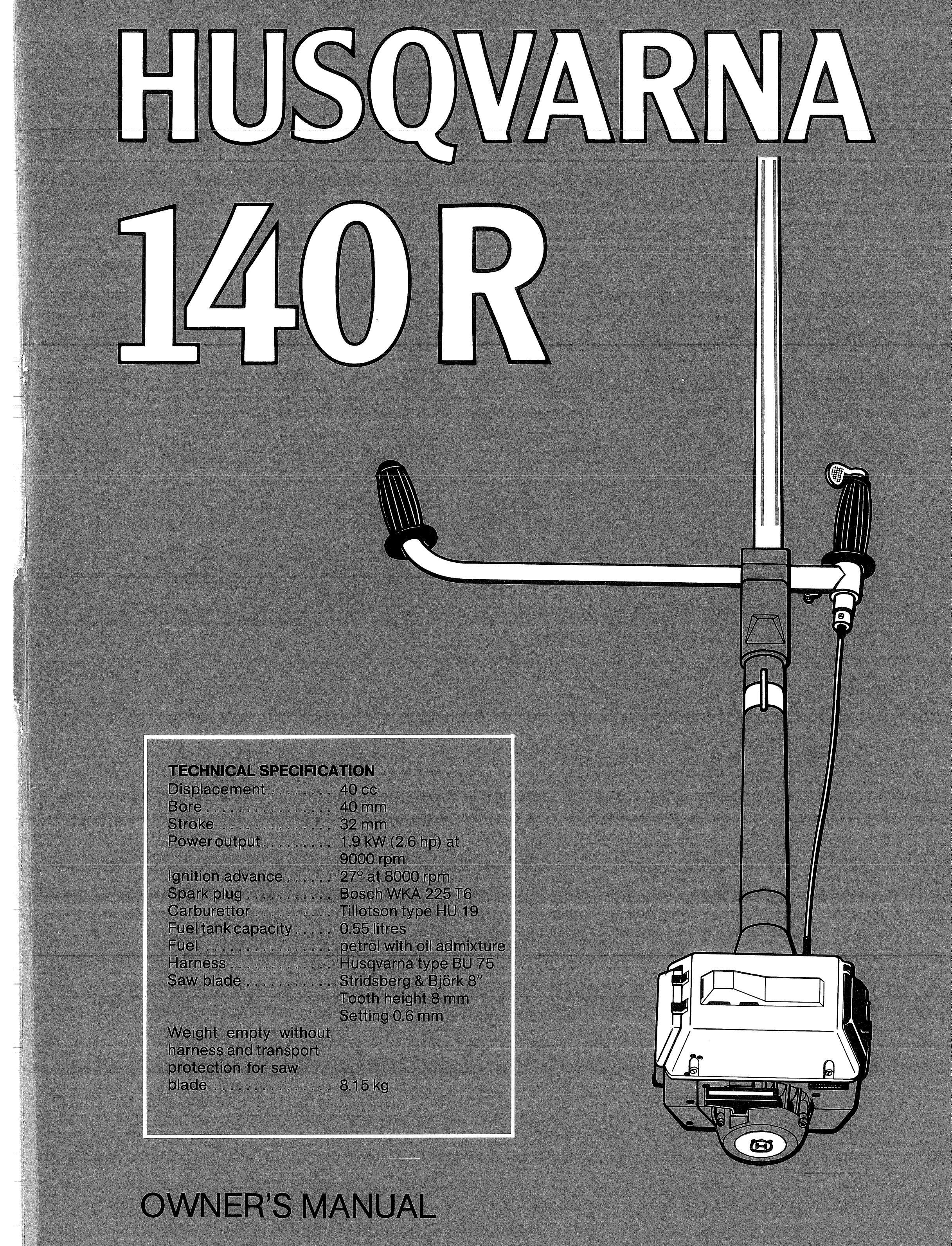 Husqvarna 140R Lawn Mower User Manual