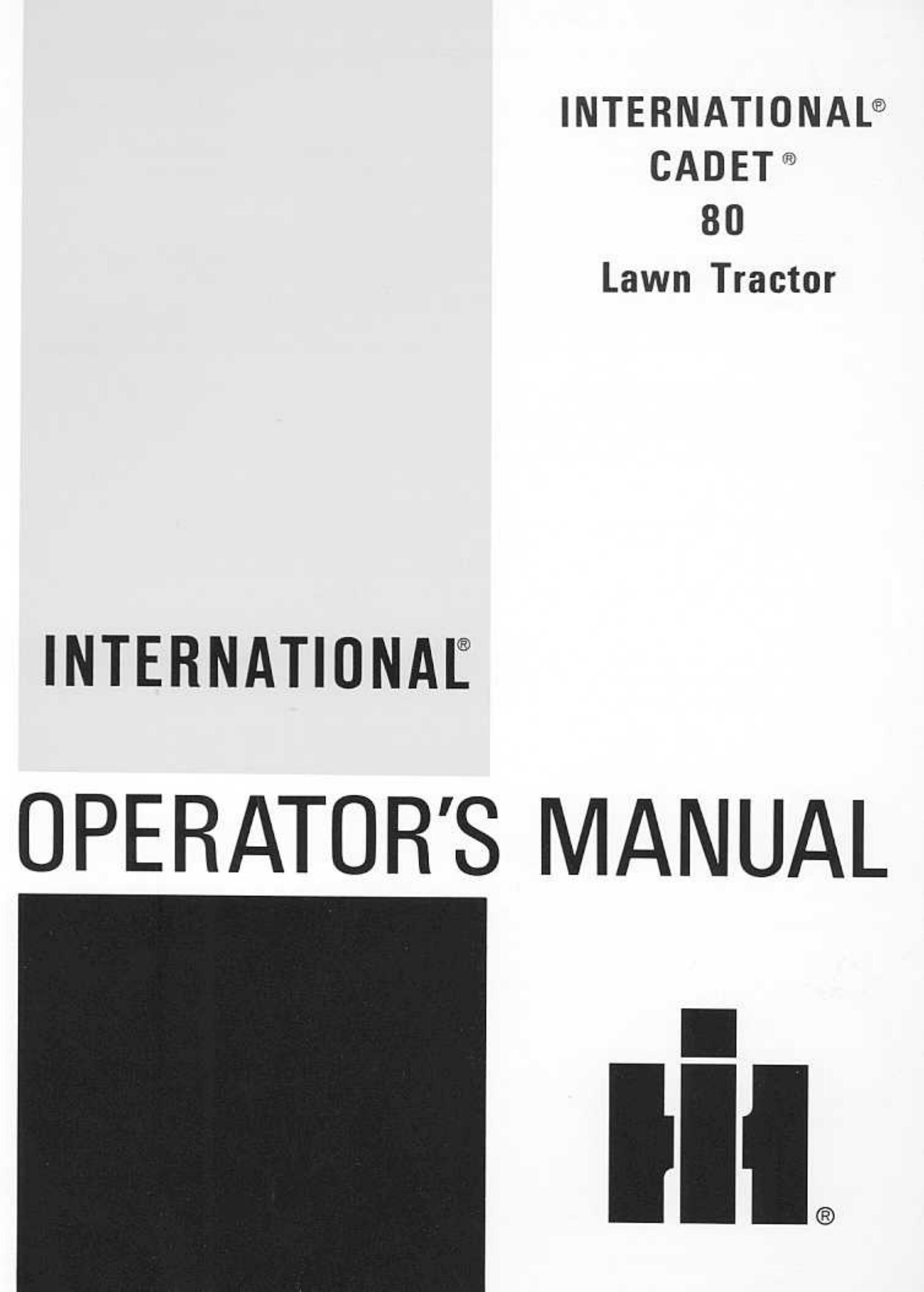 International Home Products Cadet 80 Lawn Mower User Manual